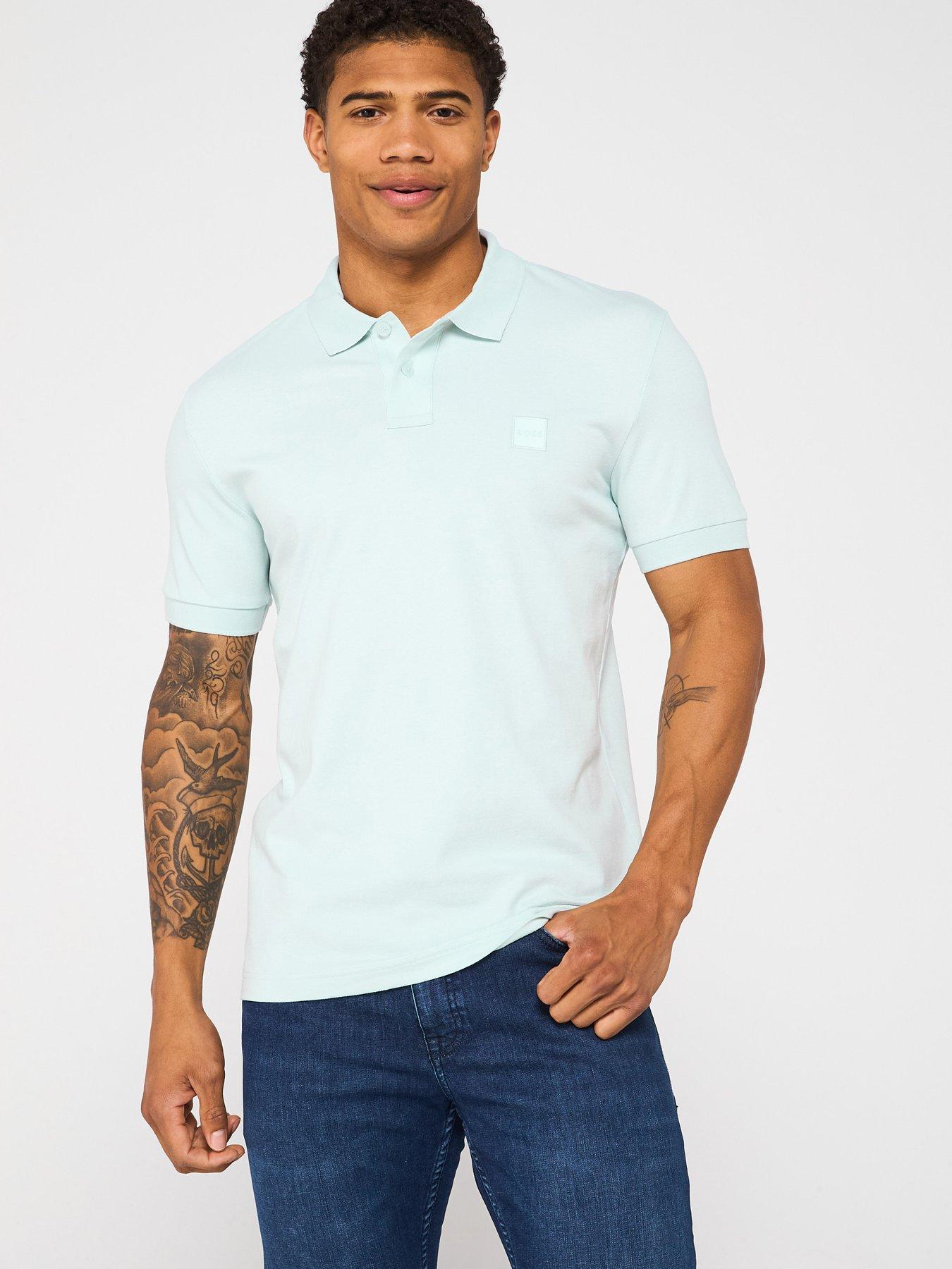 undefined Passenger Slim Fit Short Sleeve Polo Shirt - Light Blue
