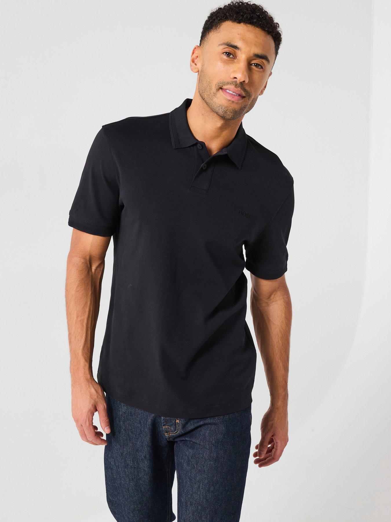 undefined Pe_Interlock Tonal Logo Polo Shirt - Black