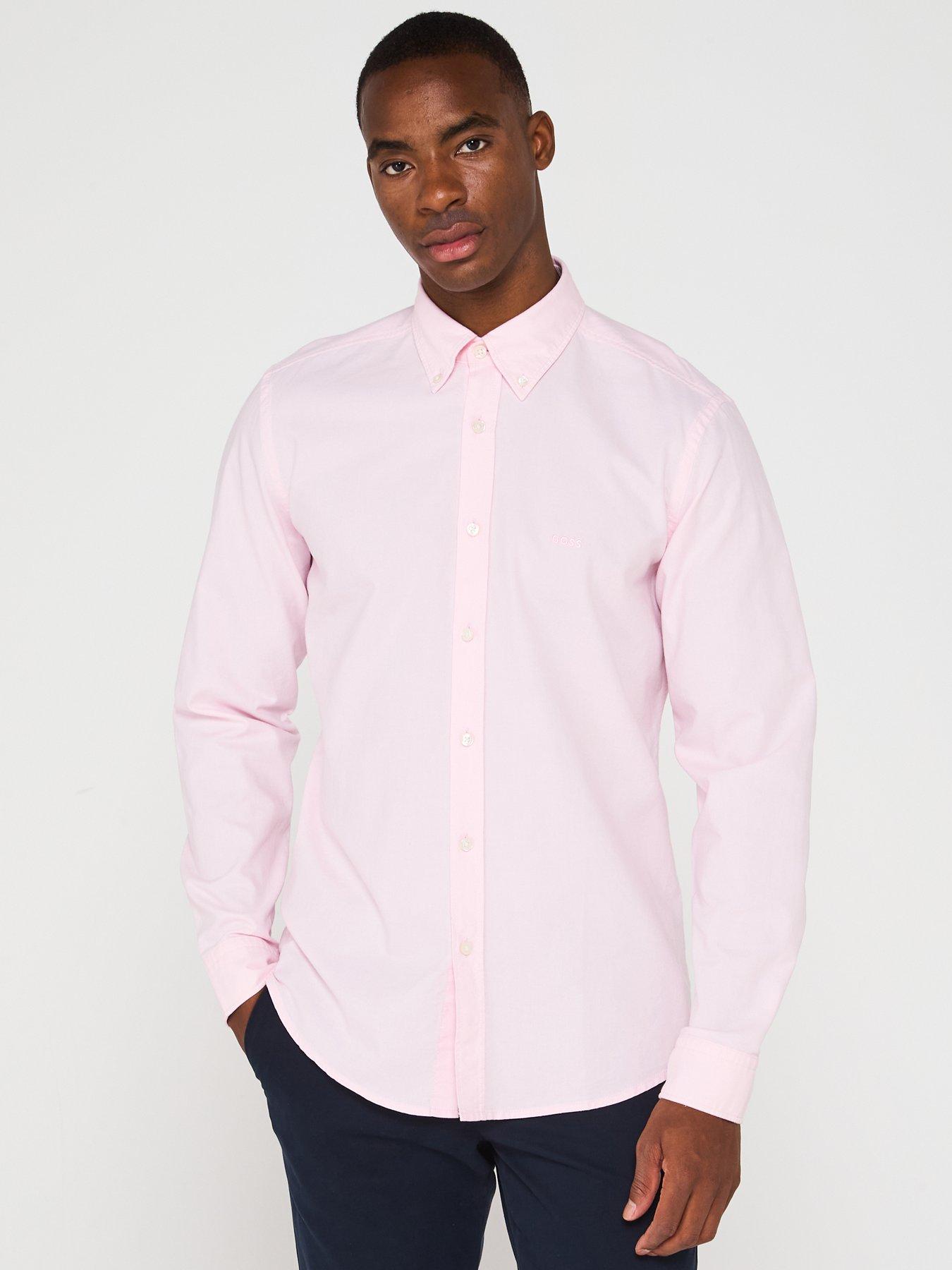 Boss Rickert Button Down Regular Fit Oxford Shirt - Light Pink