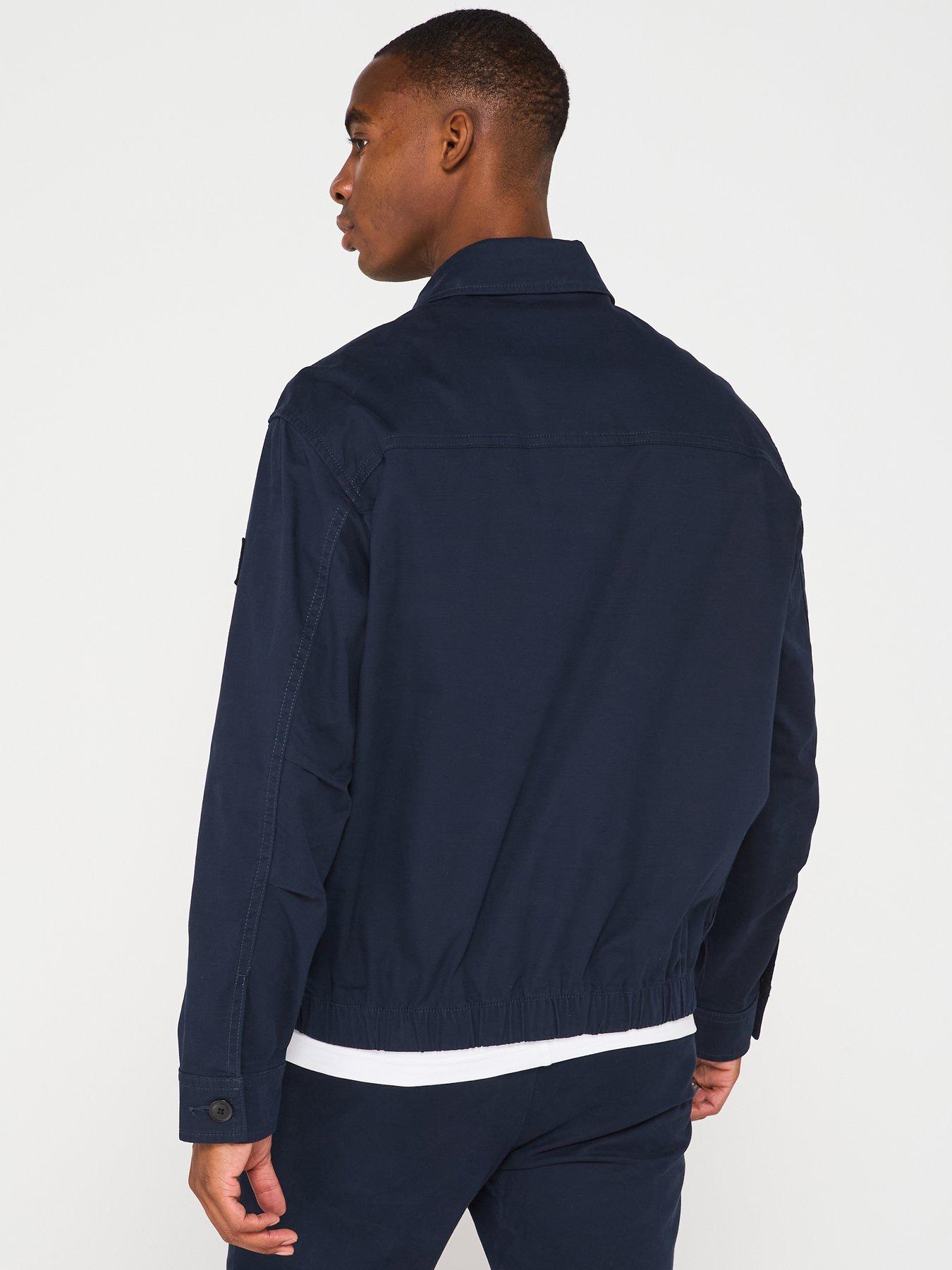 Image 2 of 6 of BOSS Relaxed Fit Cotton Twill Jacket - Dark Blue