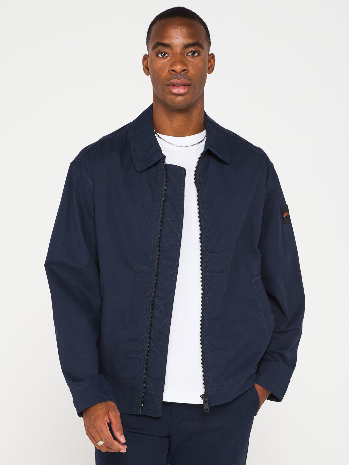 Image 5 of 6 of BOSS Relaxed Fit Cotton Twill Jacket - Dark Blue