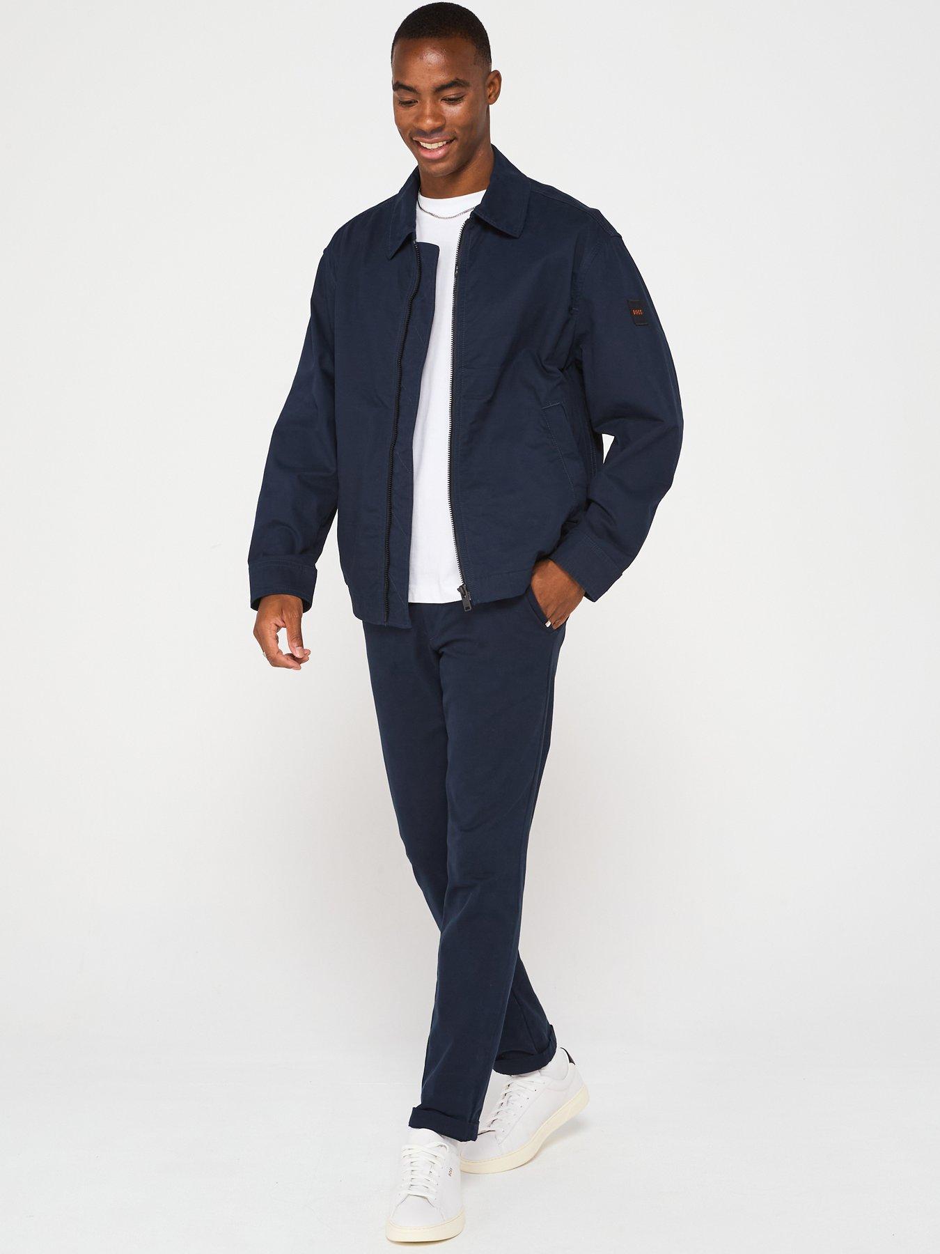 Image 6 of 6 of BOSS Relaxed Fit Cotton Twill Jacket - Dark Blue