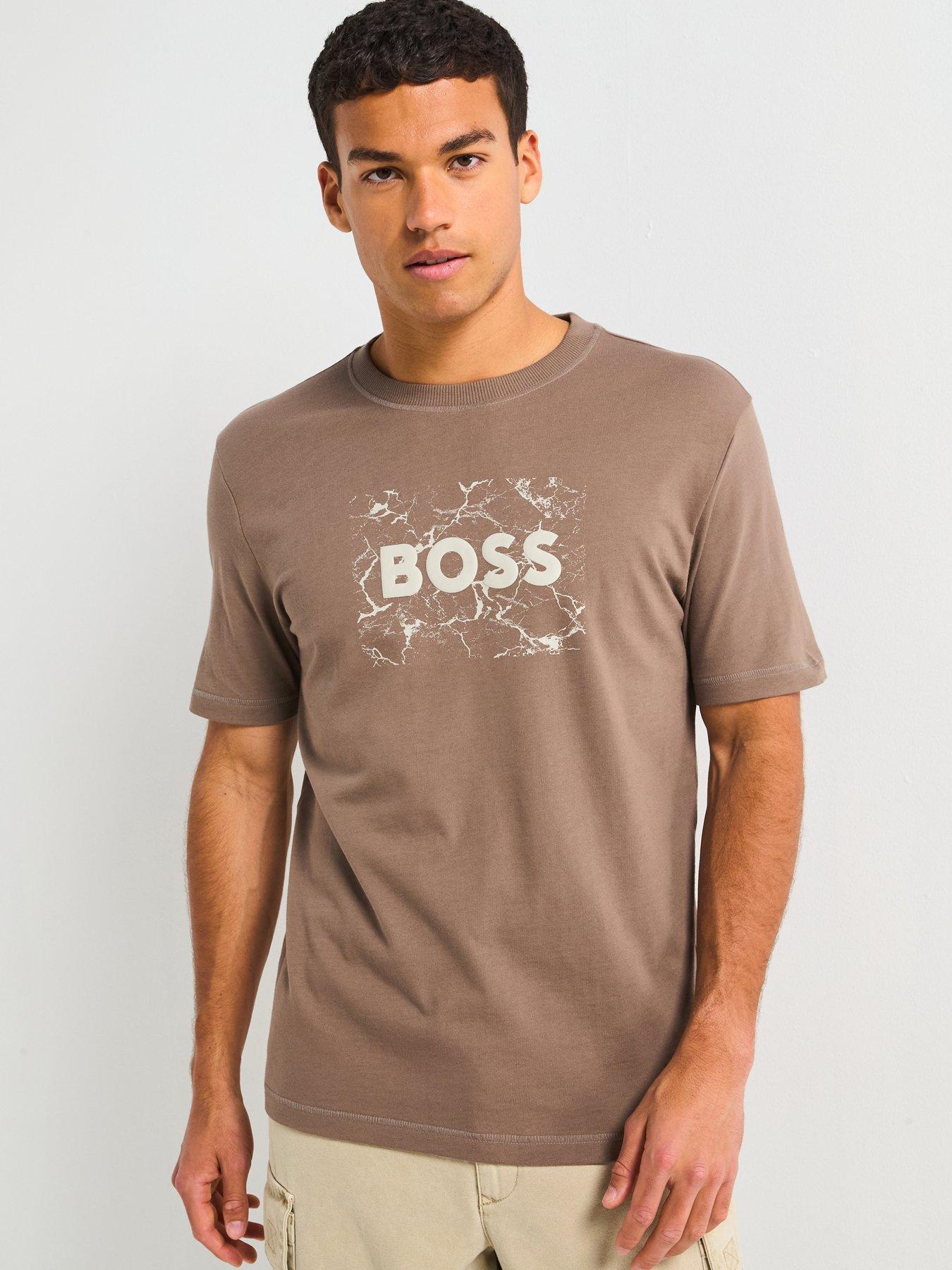 Image 1 of 6 of BOSS Te Logospace T-Shirt - Open Beige