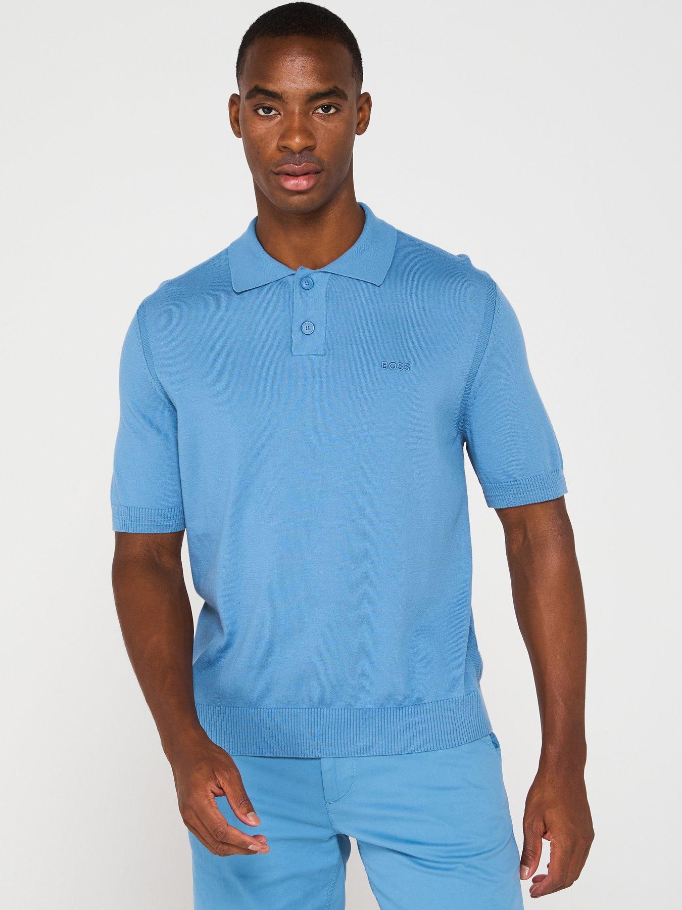 undefined Asac P Short Sleeve Knitted Polo Shirt - Blue