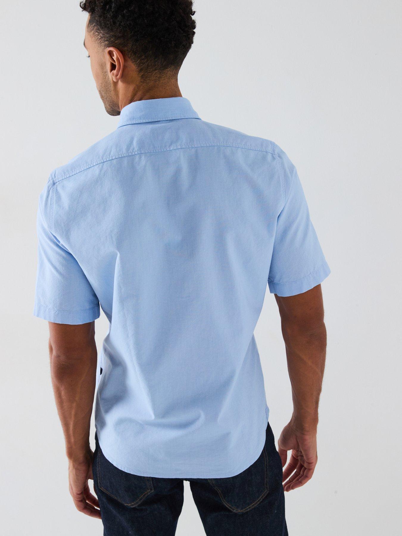 Image 2 of 6 of BOSS Rash Short Sleeve Regular Fit Shirt - Light Blue