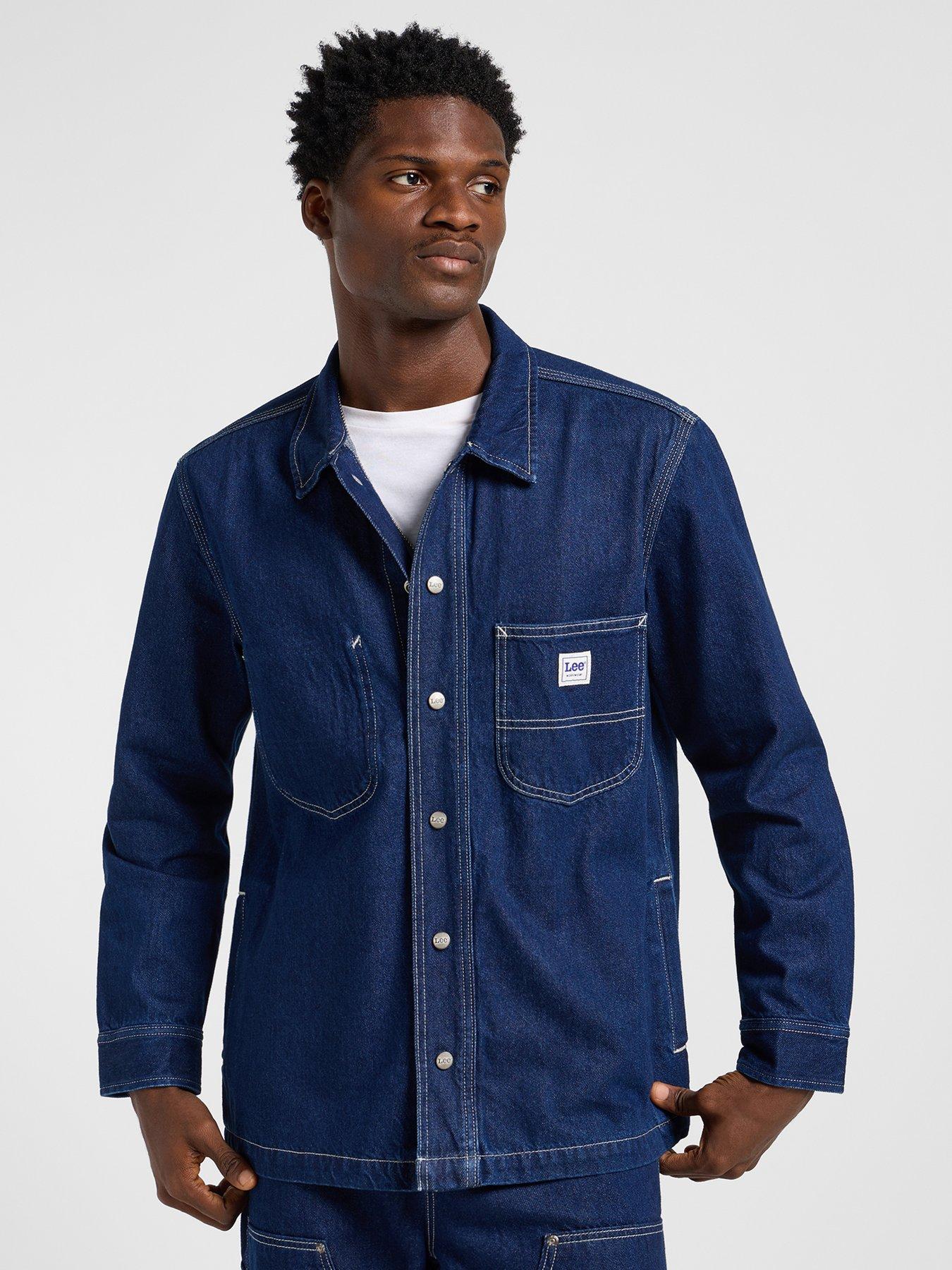 undefined Relaxed Workwear Denim Over Shirt - Dark Blue