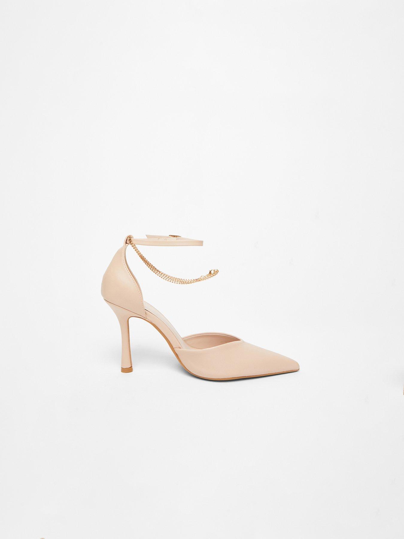 Nude Faux Leather Court Heels