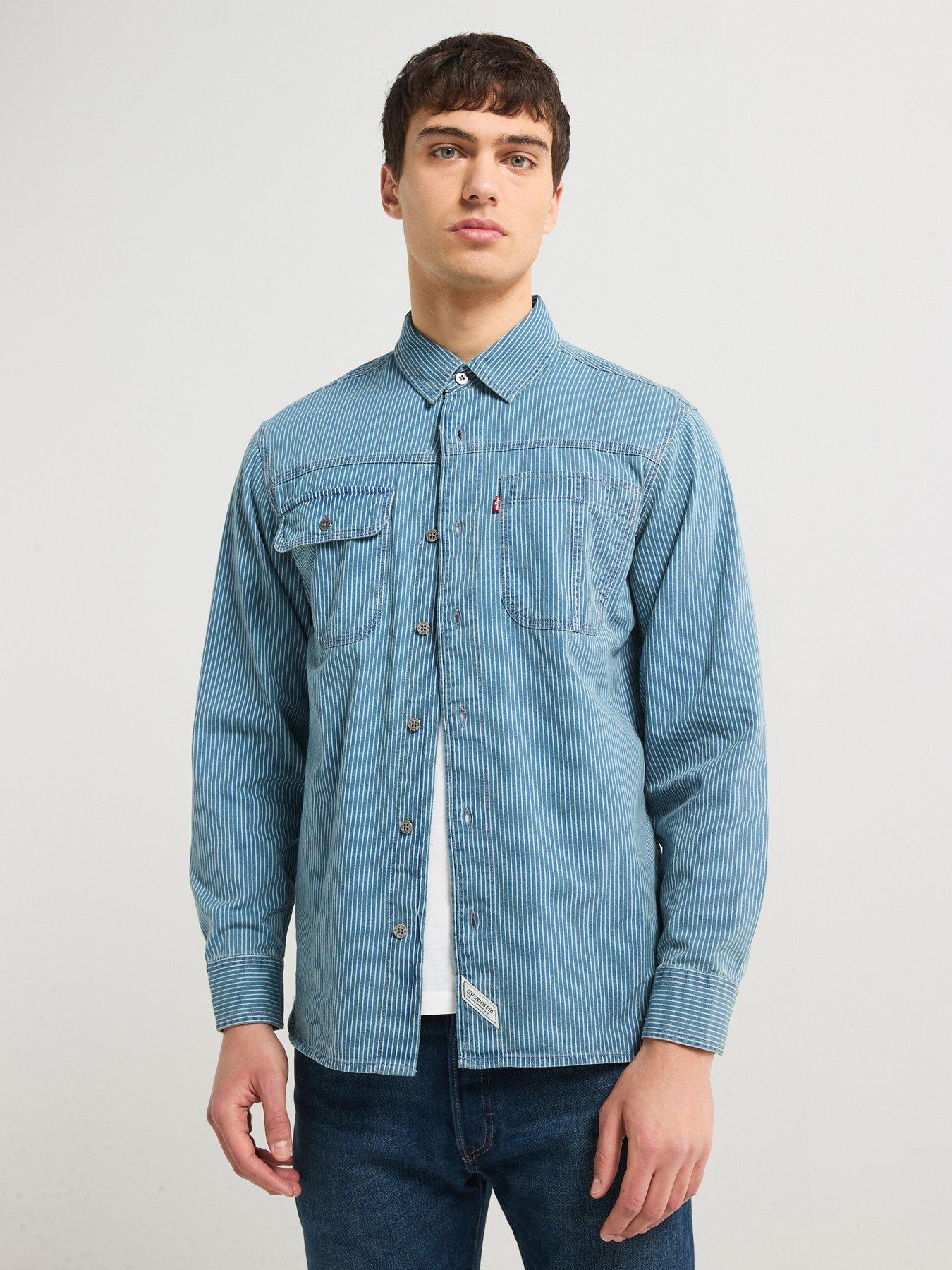 undefined Auburn Worker Denim Shirt- Blue