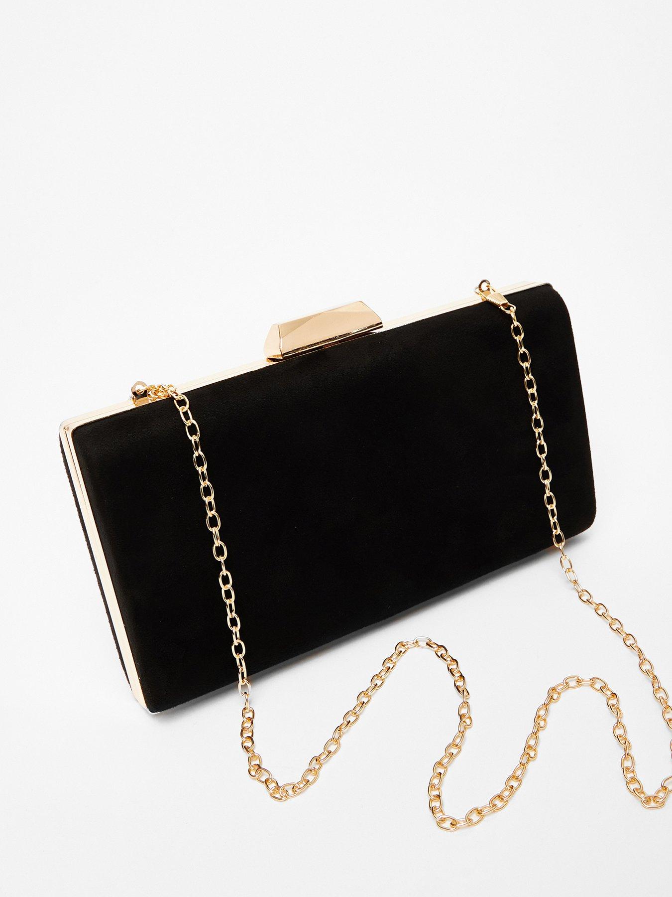 Image 2 of 4 of Quiz Black Faux Suede Box Bag