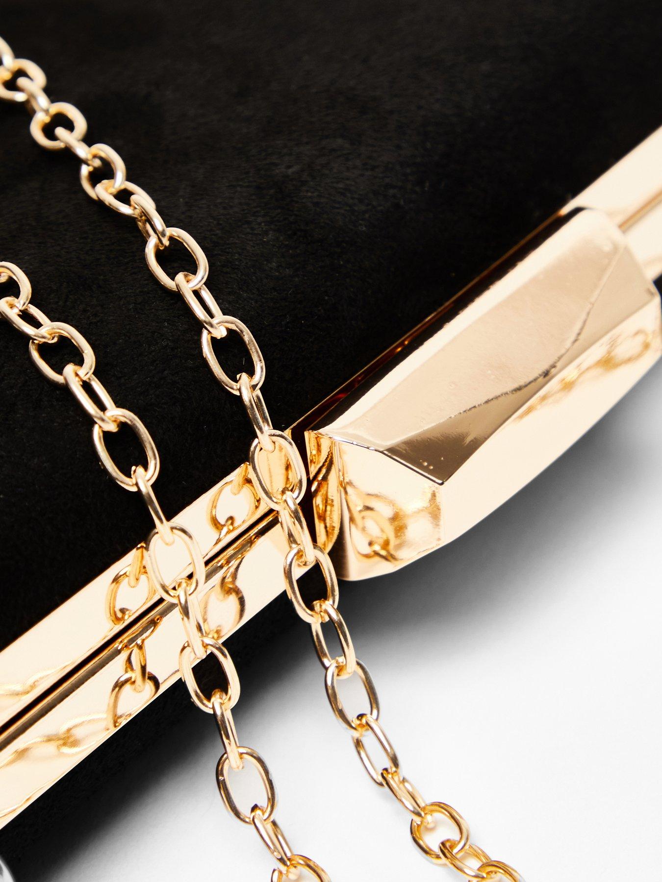 Image 3 of 4 of Quiz Black Faux Suede Box Bag