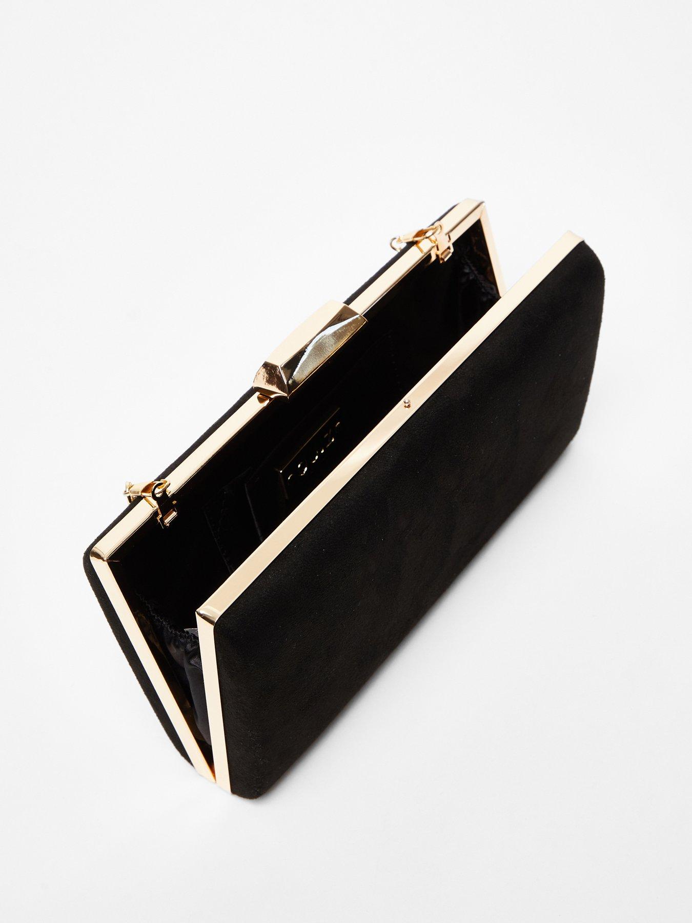 Image 4 of 4 of Quiz Black Faux Suede Box Bag