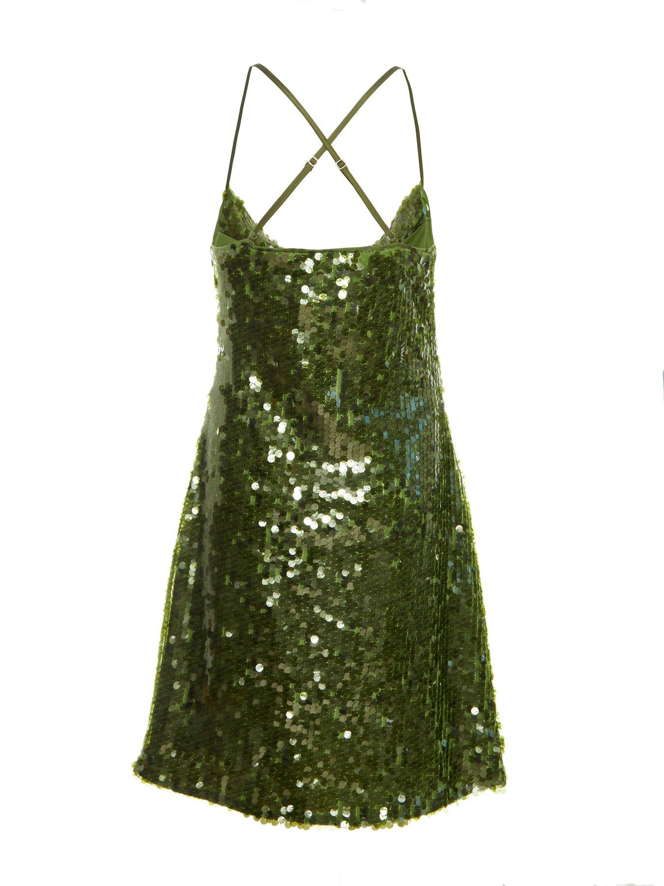 guess green sequin dress Quiz Green Sequin Cowl Mini Dress