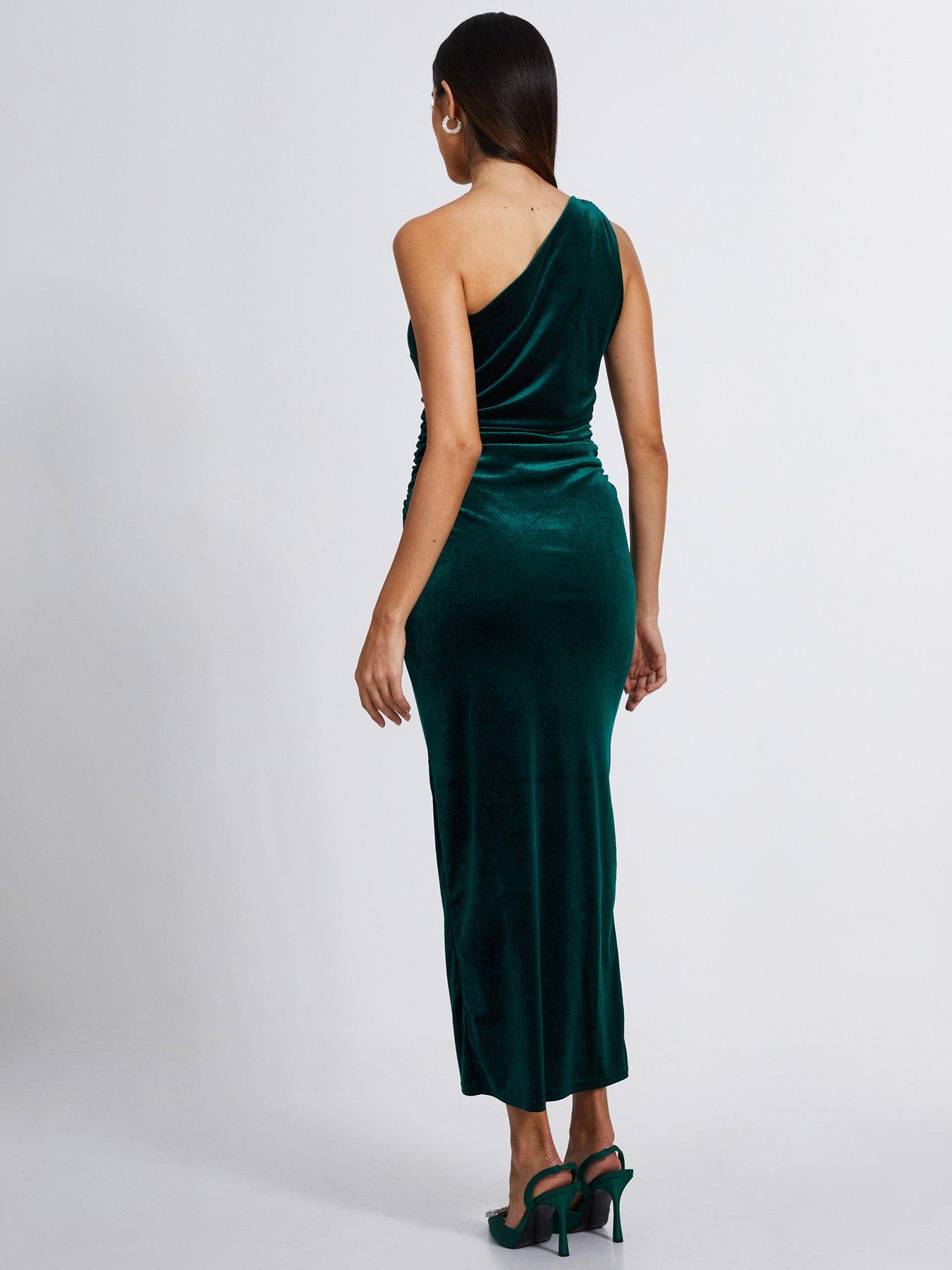 Bottle Green Velvet Dress main image 0