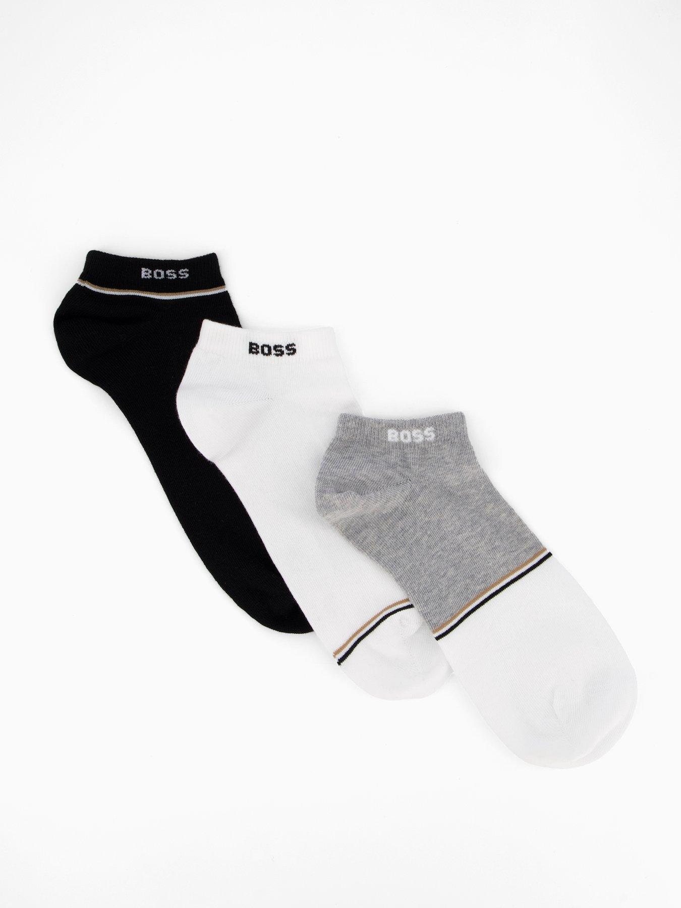 undefined 3 Pack Colour Block Trainer Socks - Assorted