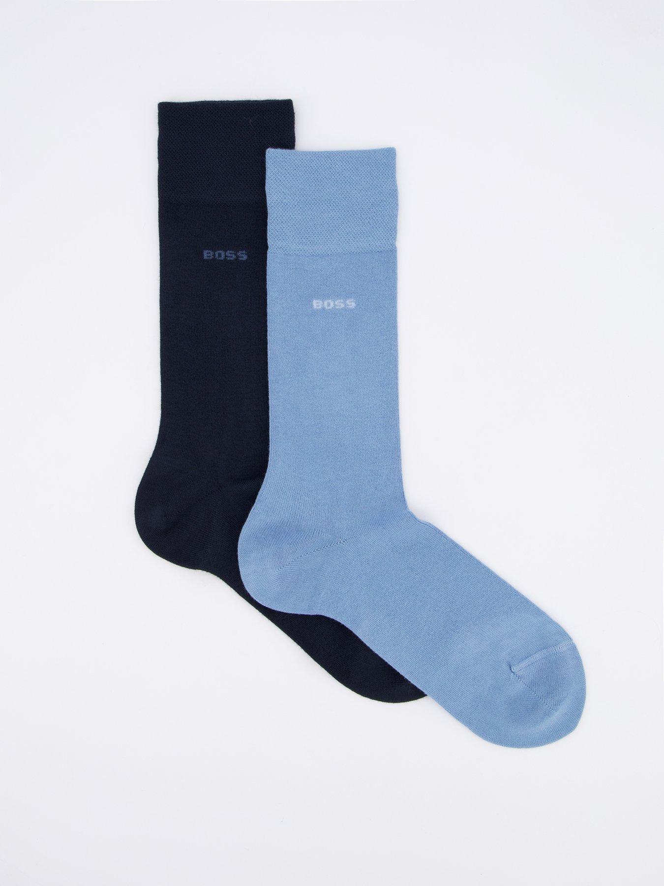 undefined 2 Pack Bamboo Crew Socks- Light Blue