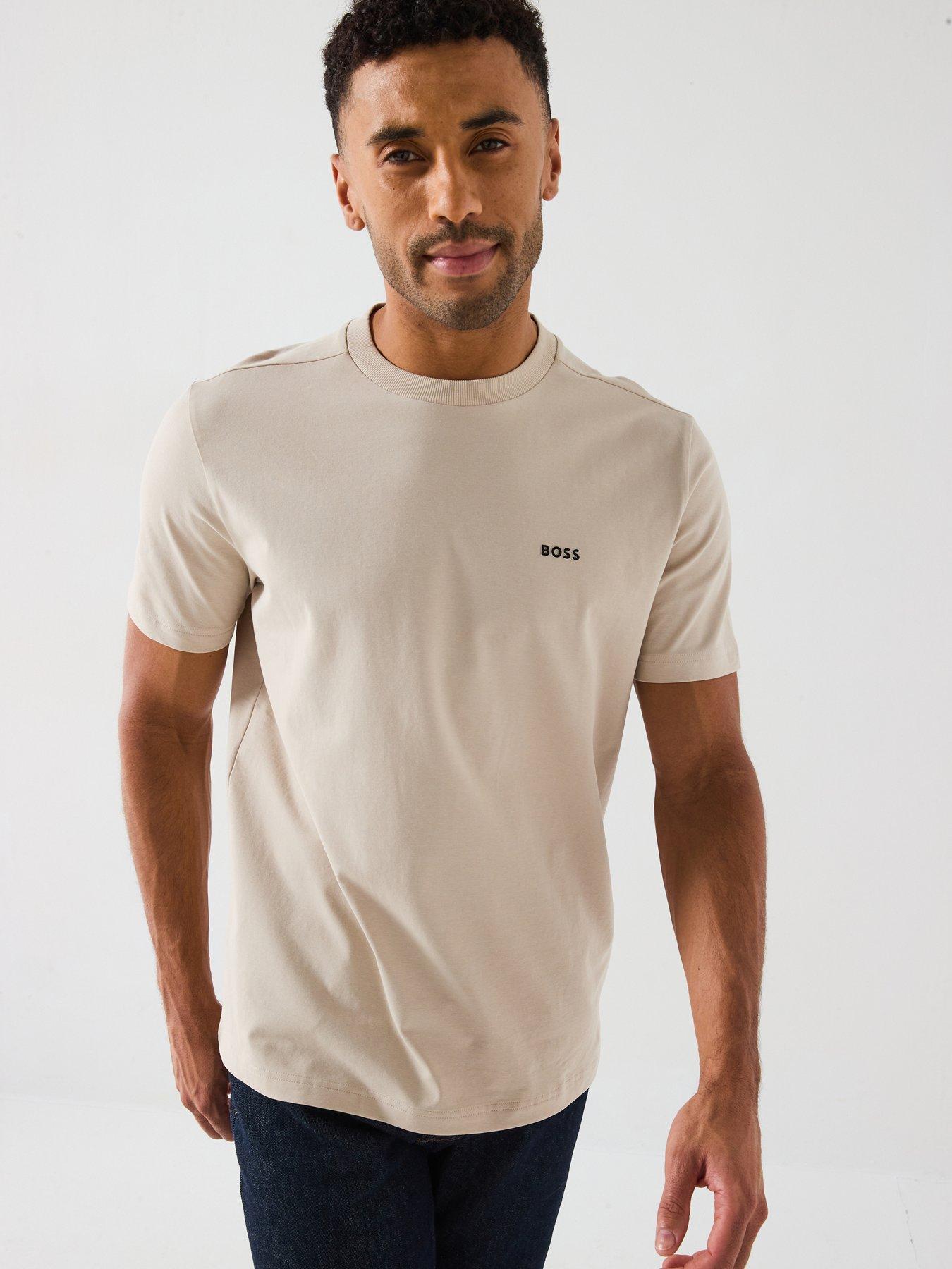 undefined Contrast Logo T-Shirt - Light Beige