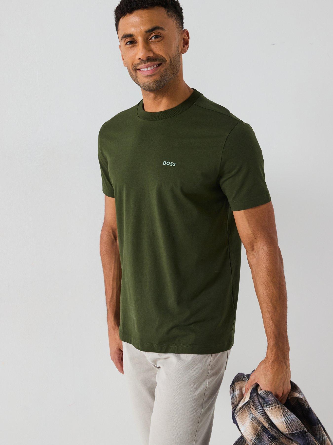 undefined Contrast Logo T-Shirt - Khaki
