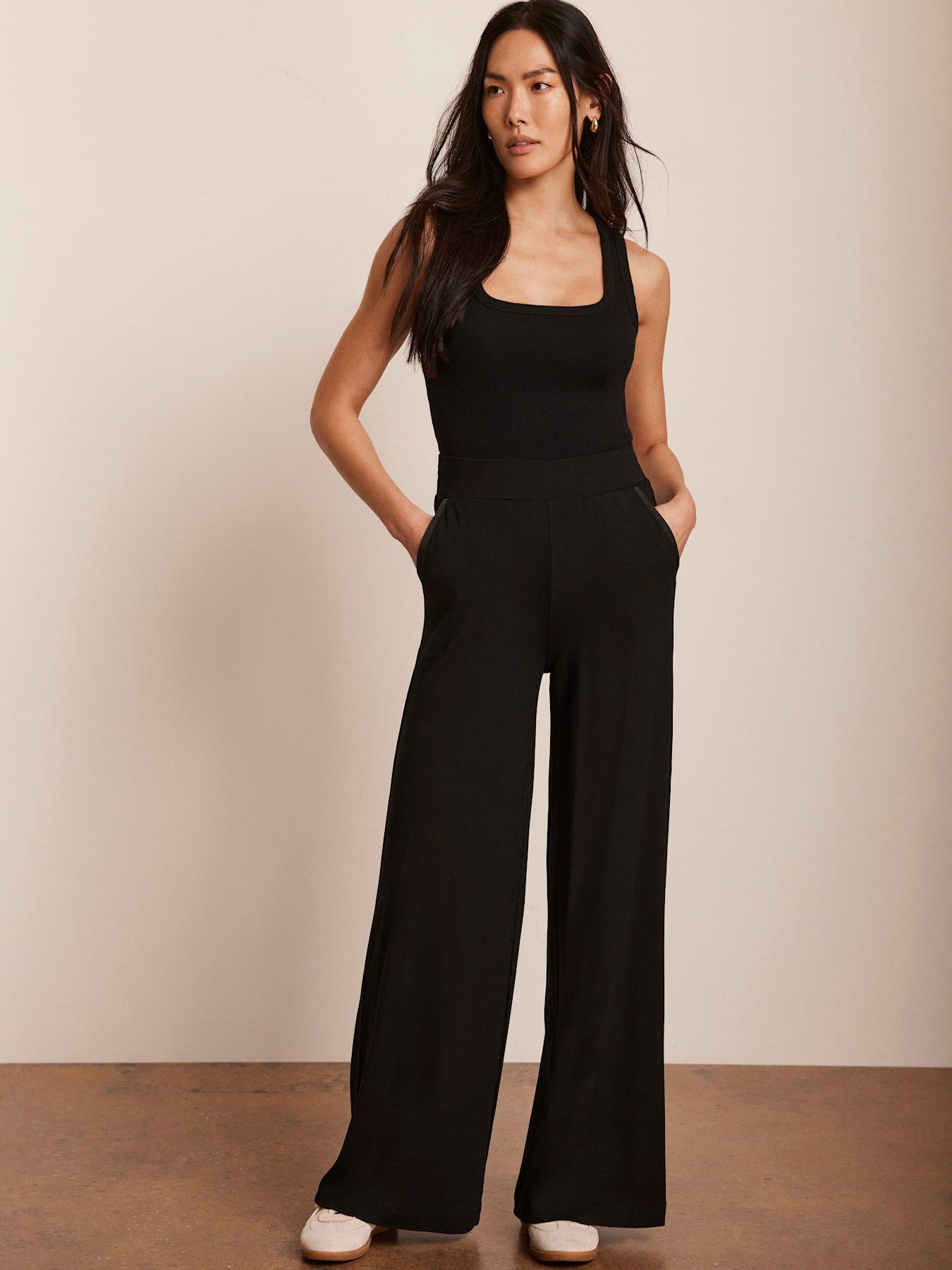 Image 1 of 5 of Mint Velvet Palazzo Wide Leg Trouser - Black