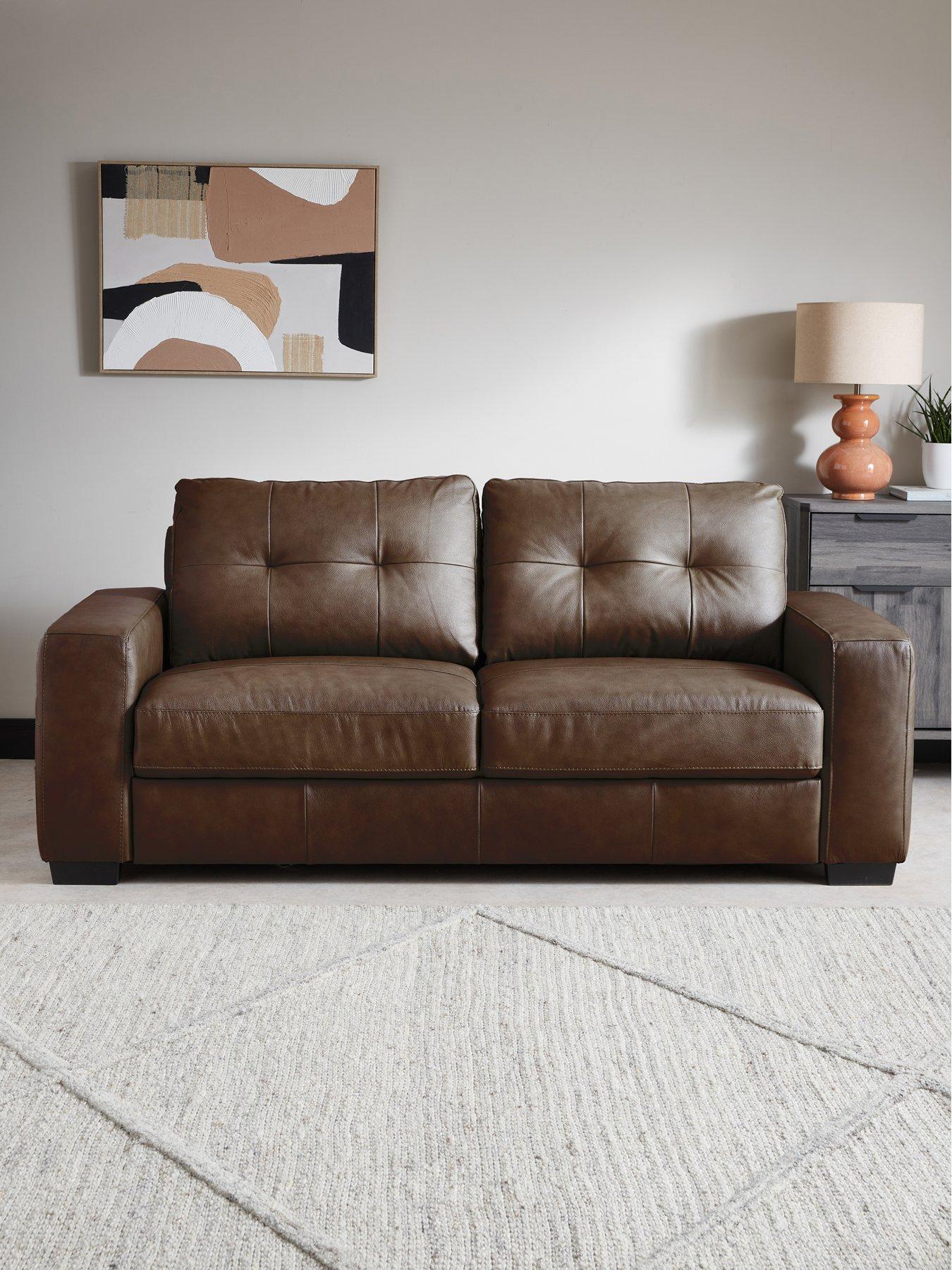 The Very Collection Miller Italian Leather 3 Seater Sofa - FSC® Certified