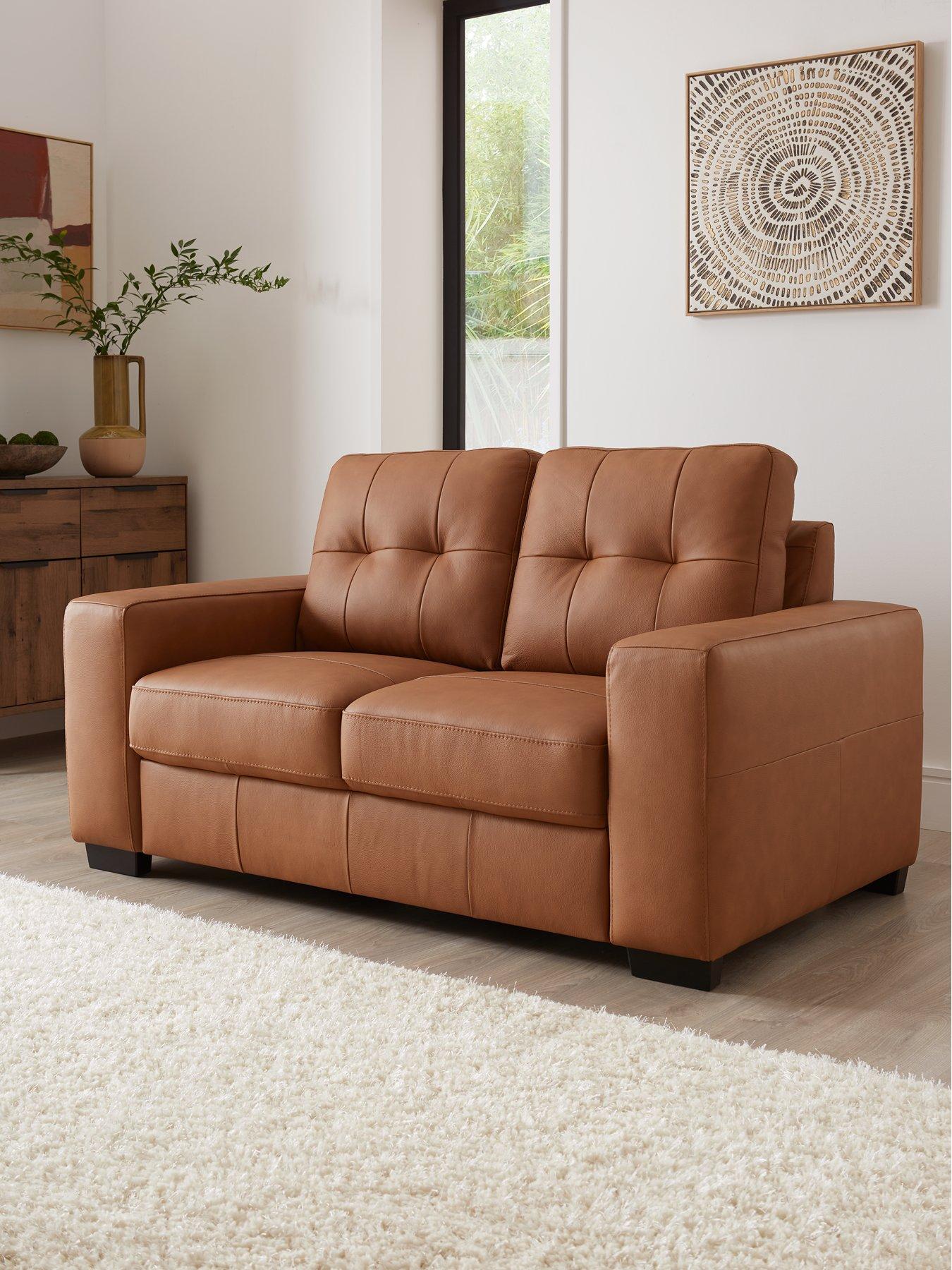 Image 1 of 7 of The Very Collection Miller 2 Seater Standard Back Leather Sofa