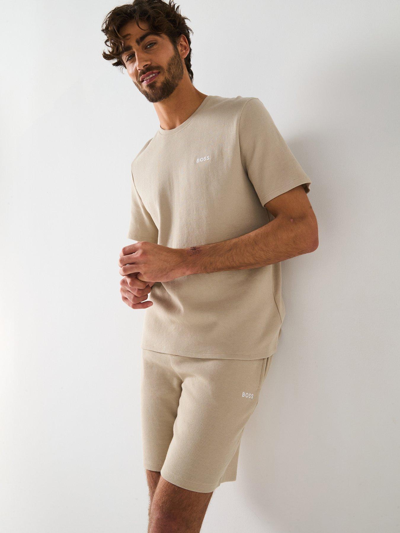 BOSS Waffle Loungewear T-Shirt- Light Beige