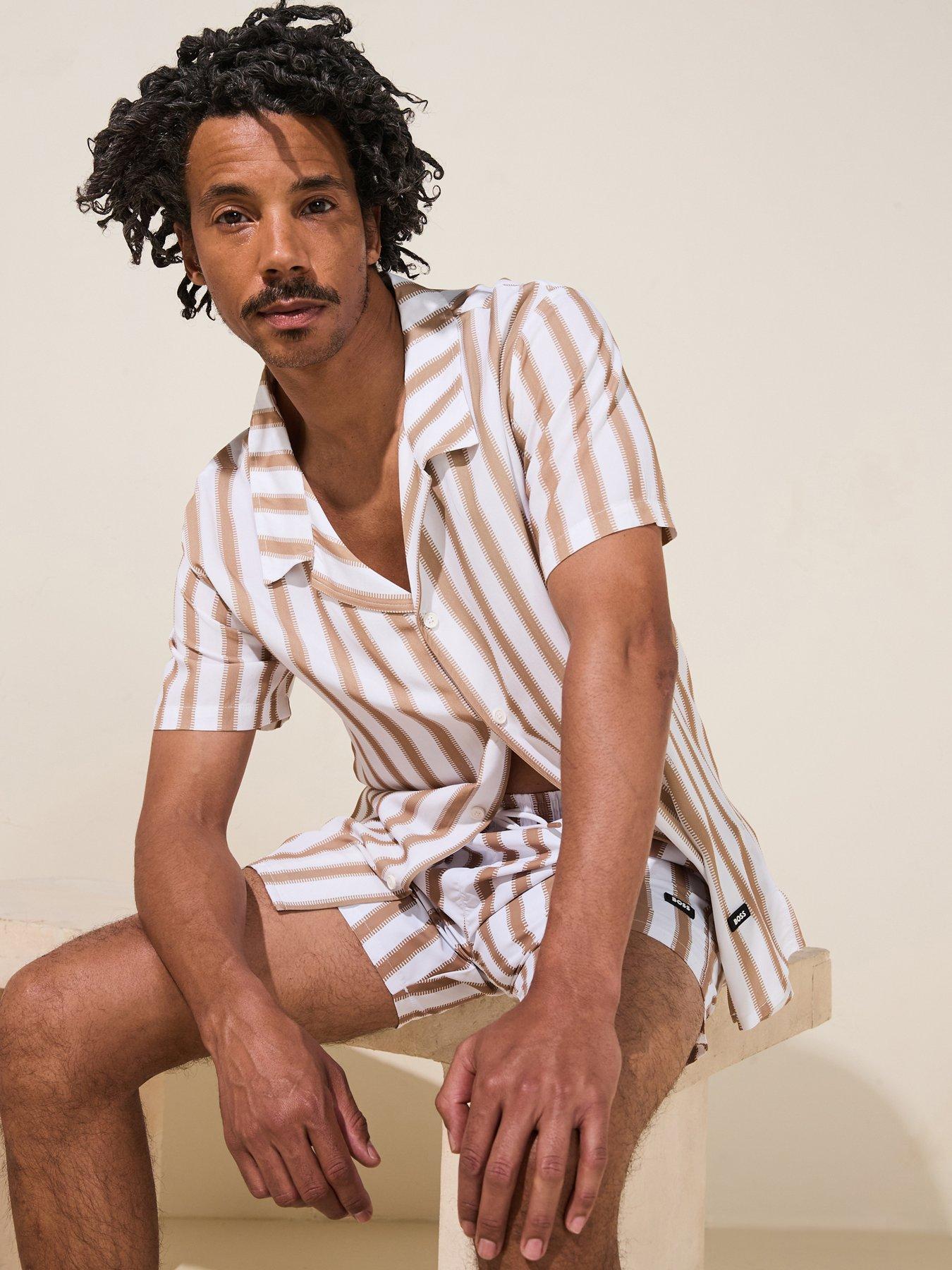 undefined Striped Beach Shirt - Natural