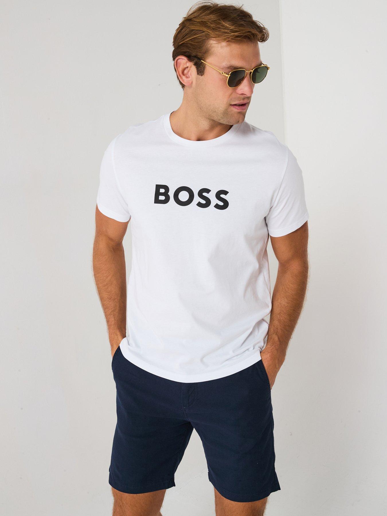 undefined Boss Chest Logo Crew Neck T-shirt-white