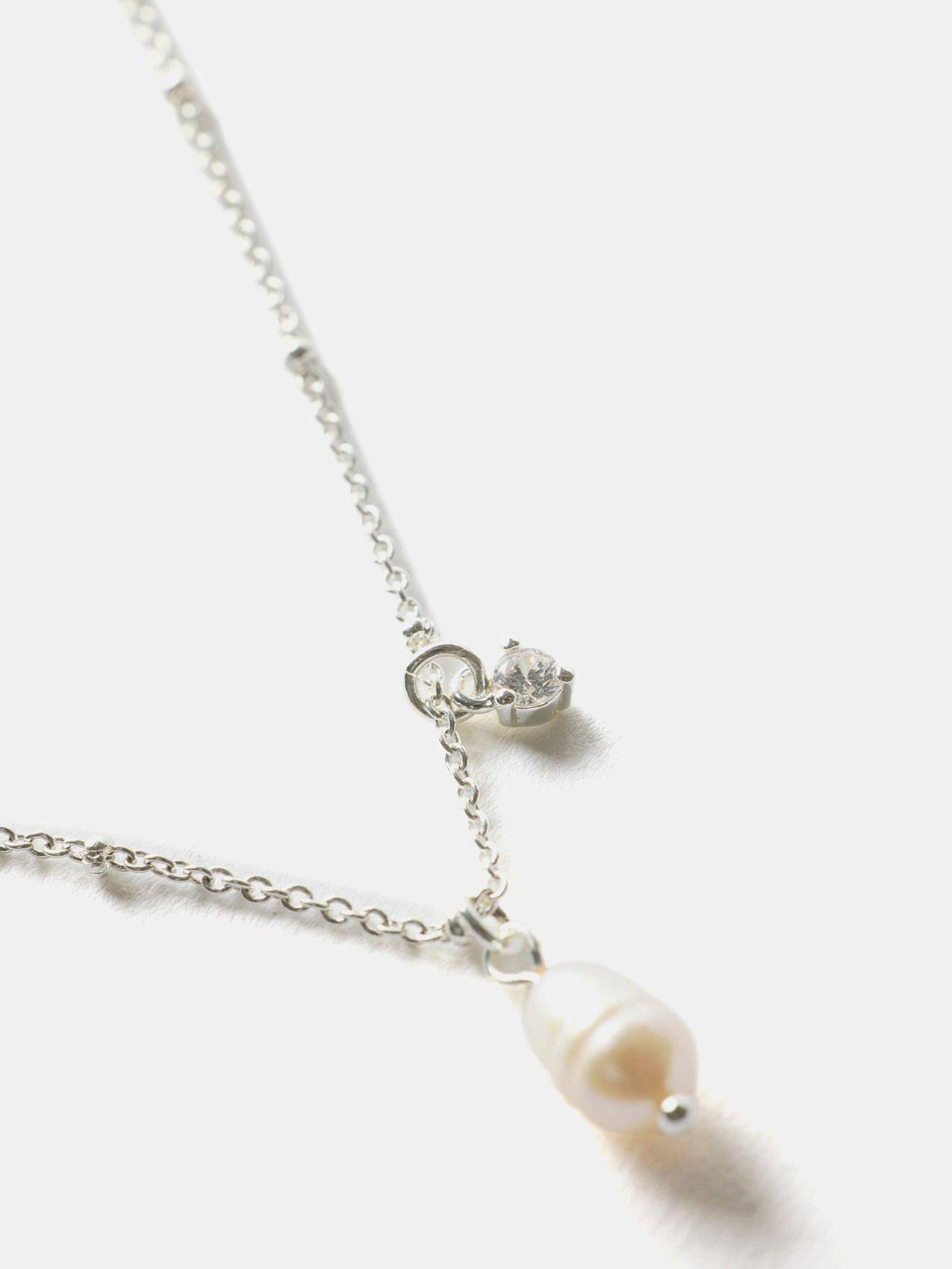 Image 2 of 3 of Mint Velvet Silver Plated Pearl Necklace - Silver