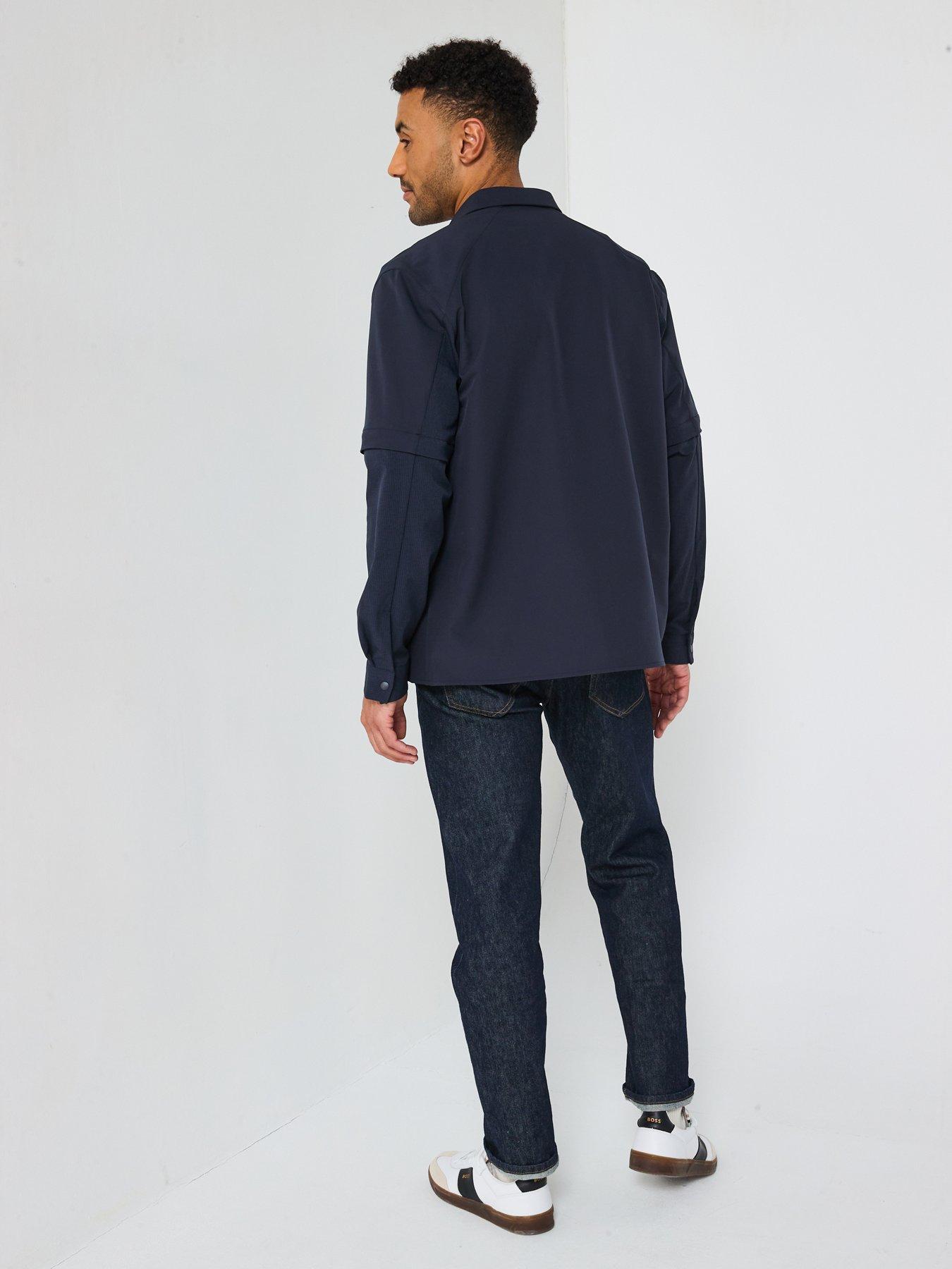 Image 2 of 6 of BOSS Zip Sleeves Regular Fit Overshirt - Dark Blue