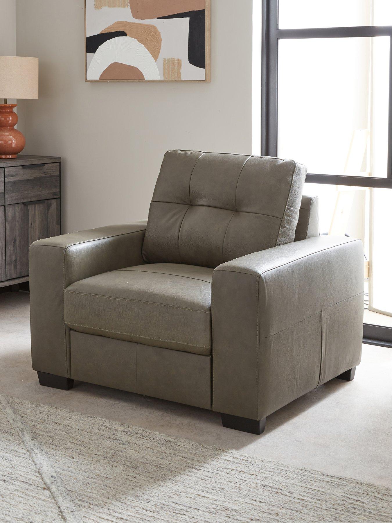 Image 1 of 7 of The Very Collection Miller Italian Leather Armchair