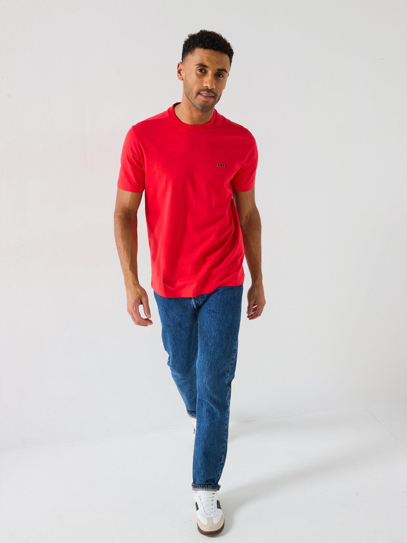 Image 3 of 5 of BOSS Contrast Logo T-Shirt - Red