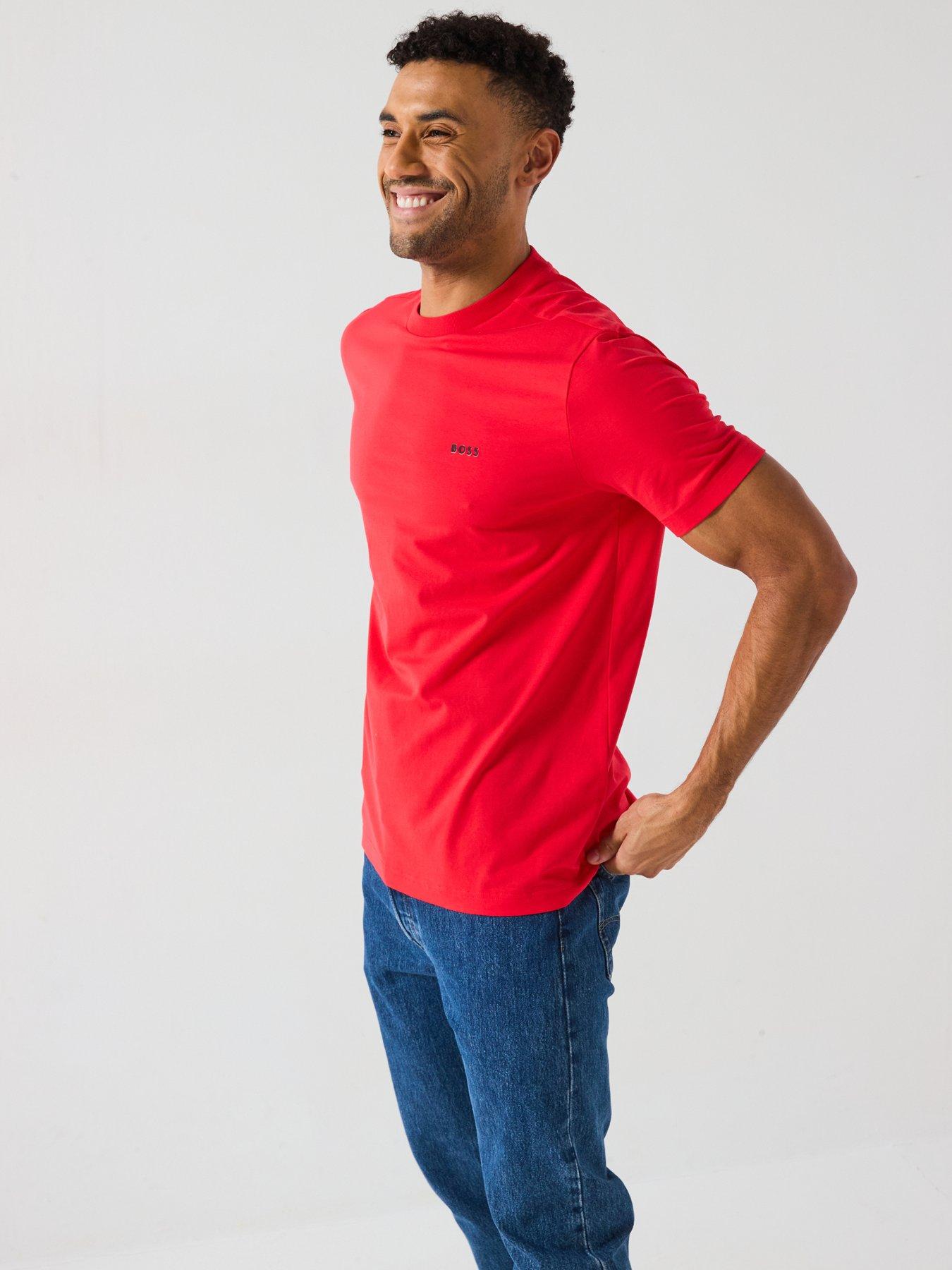 Image 5 of 5 of BOSS Contrast Logo T-Shirt - Red