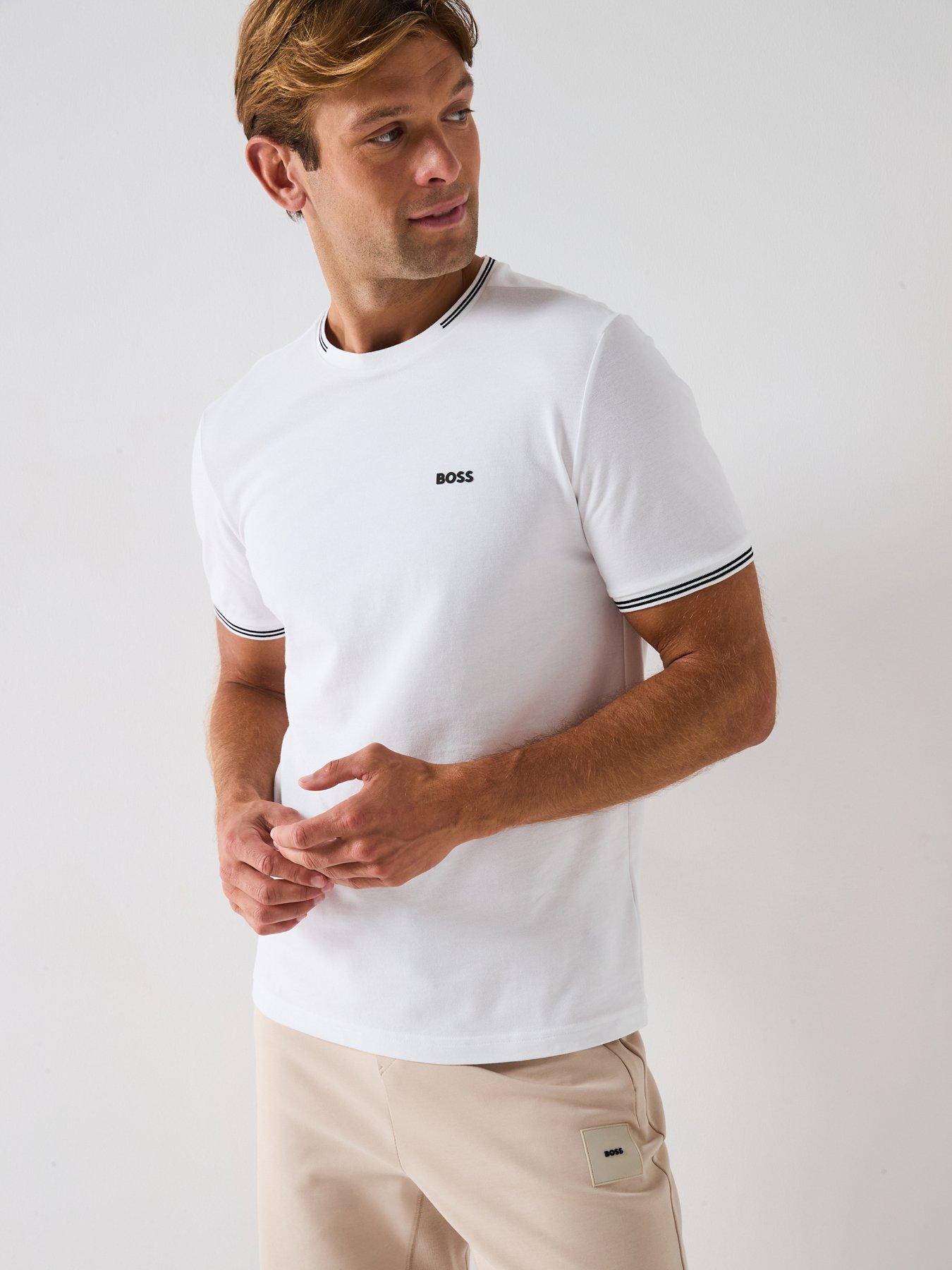 BOSS Taul Regular Fit Stretch Pique T-Shirt, White, Size 2Xl, Men