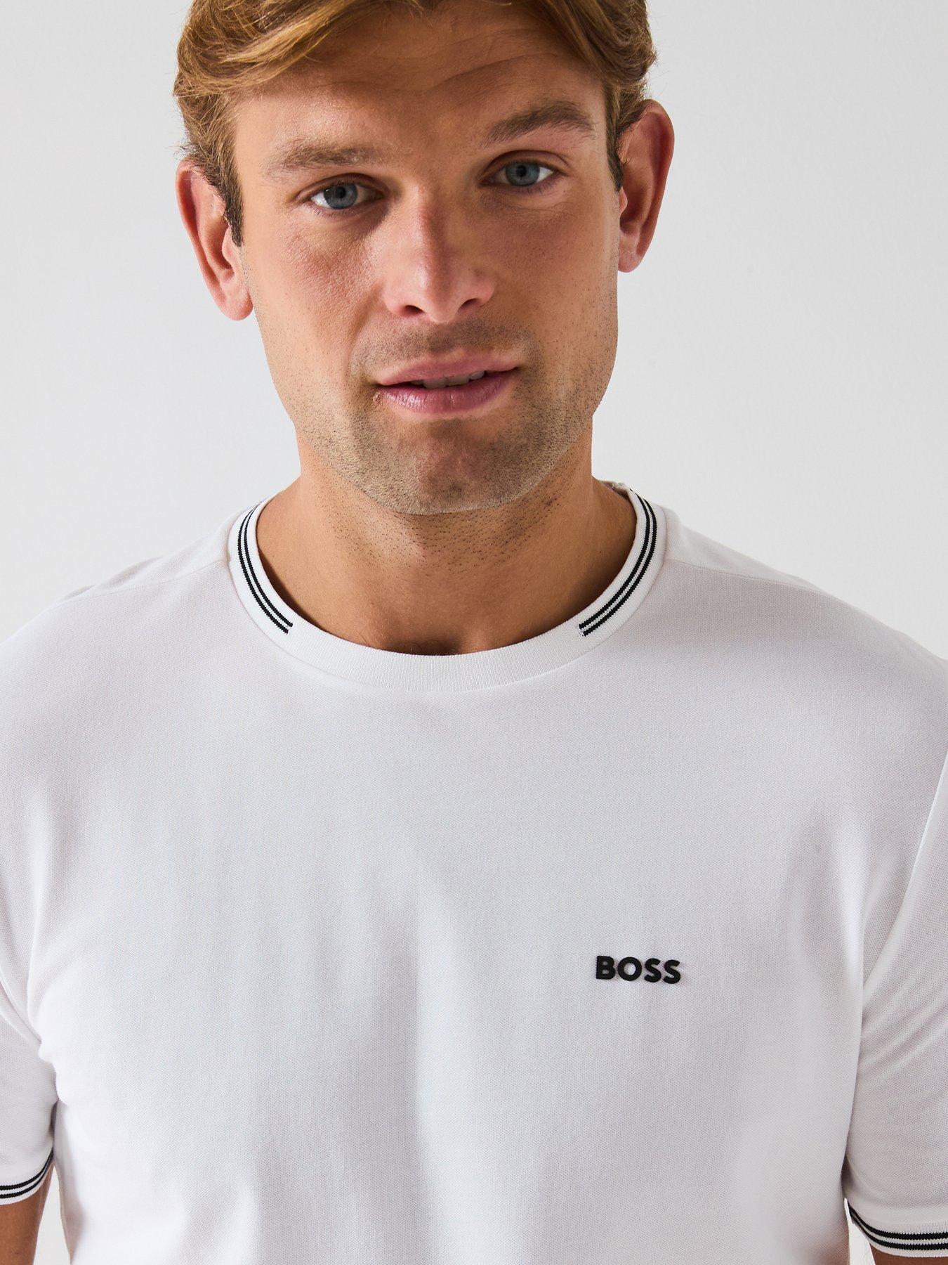 Image 4 of 6 of BOSS Taul Regular Fit Stretch Pique T-Shirt - White