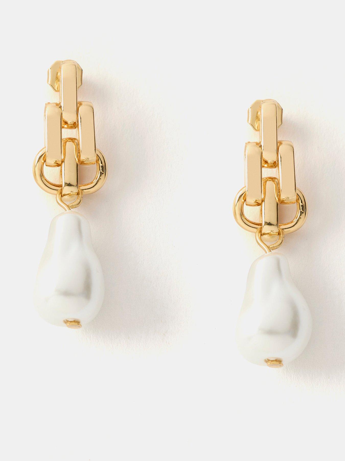 undefined Gold Tone Pearl Drop Earrings - Gold