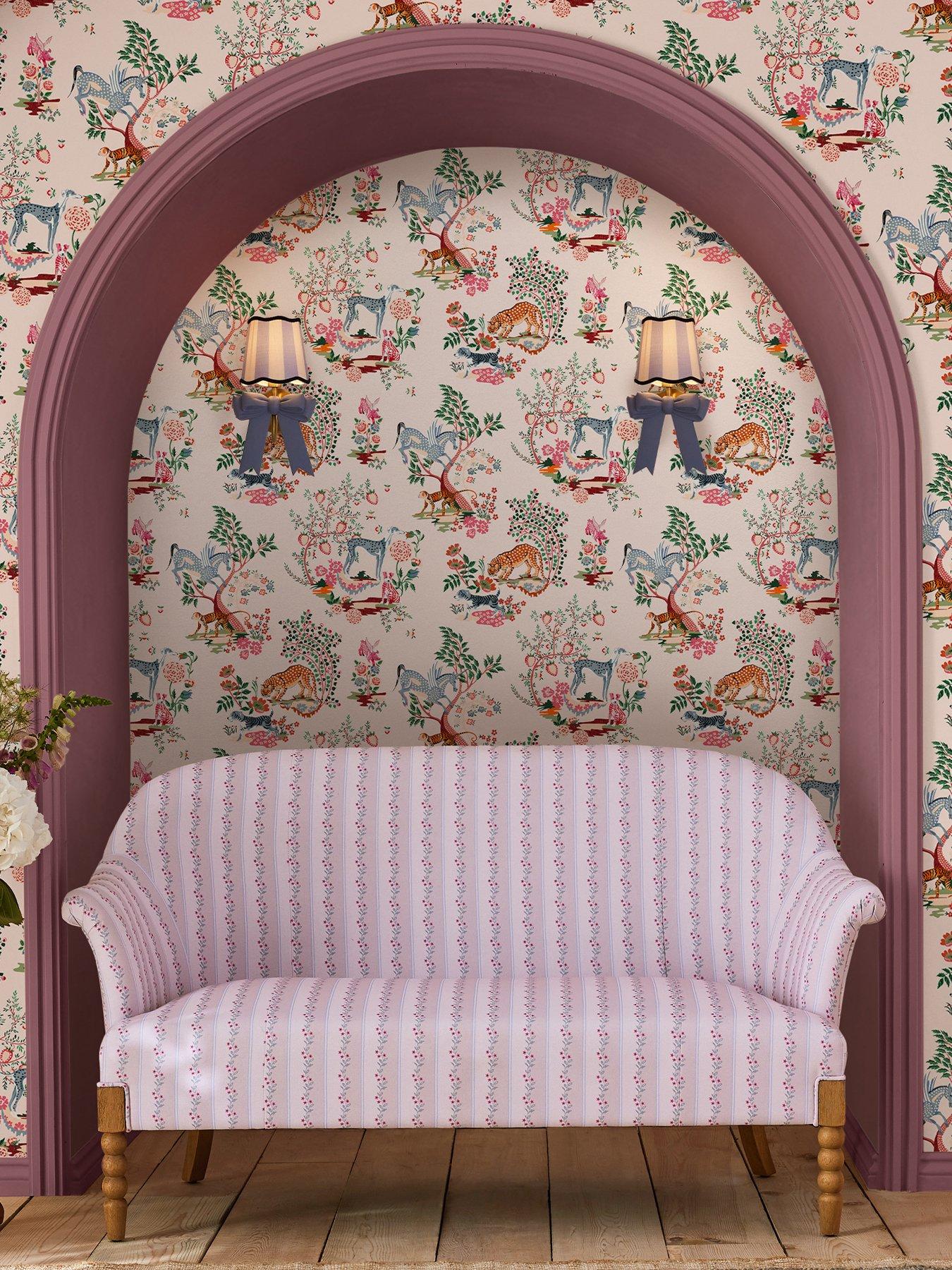 Product photograph of Cath Kidston Painted Kingdom Pink Wallpaper from very.co.uk