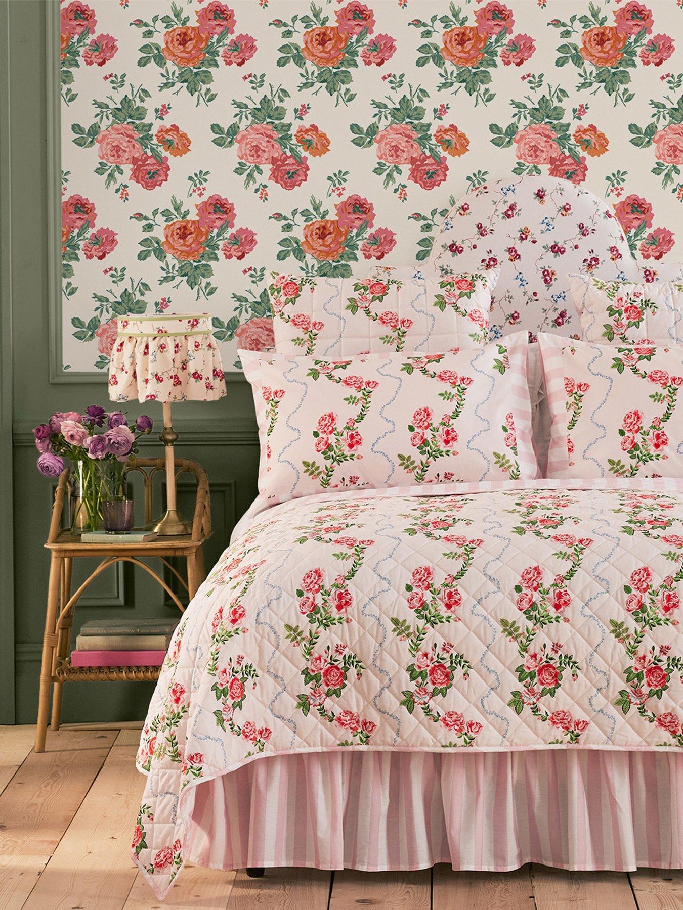 Product photograph of Cath Kidston Archive Rose Pink Blooms Wallpaper from very.co.uk