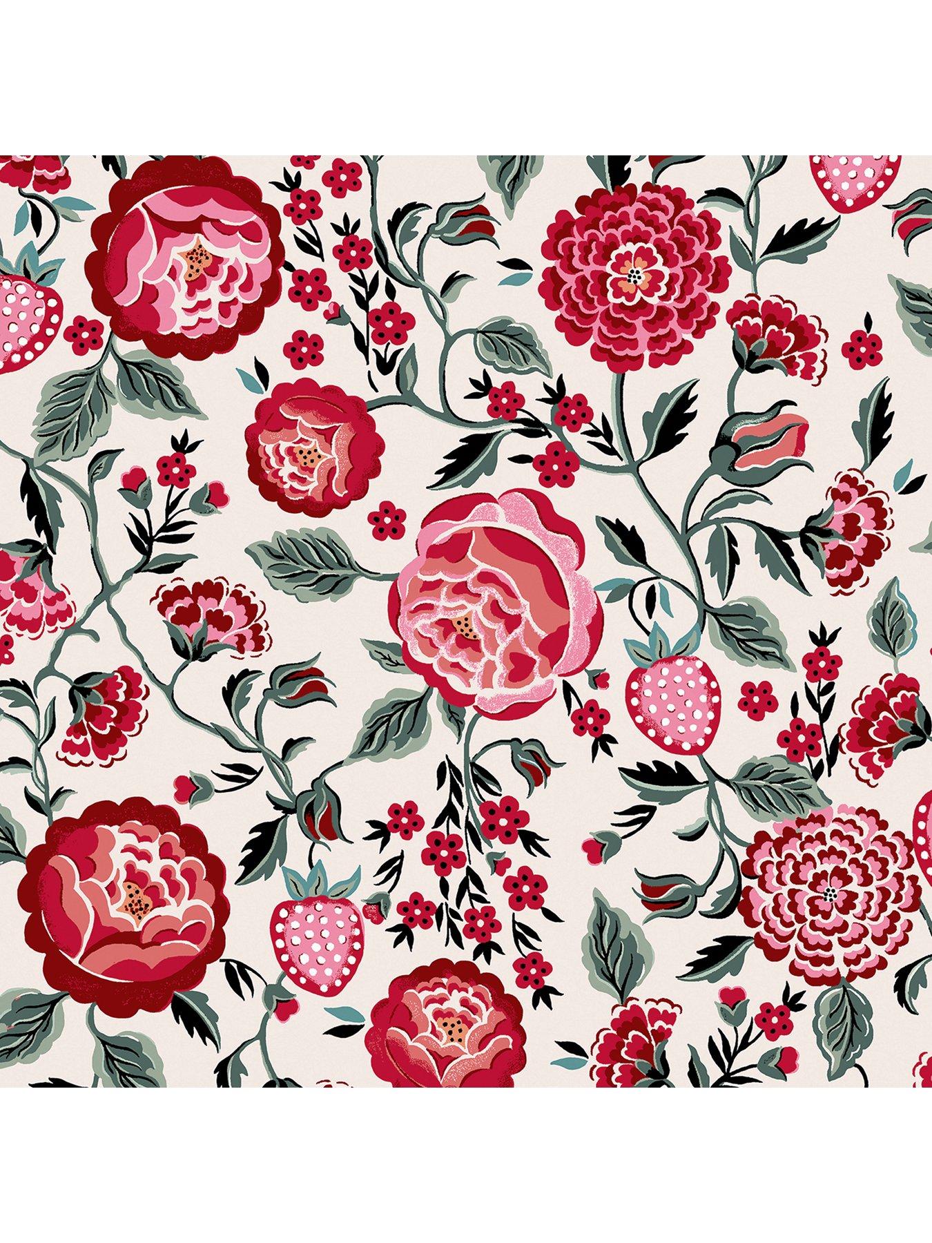 Image 2 of 4 of Cath Kidston Strawberry Garden Rose Wallpaper