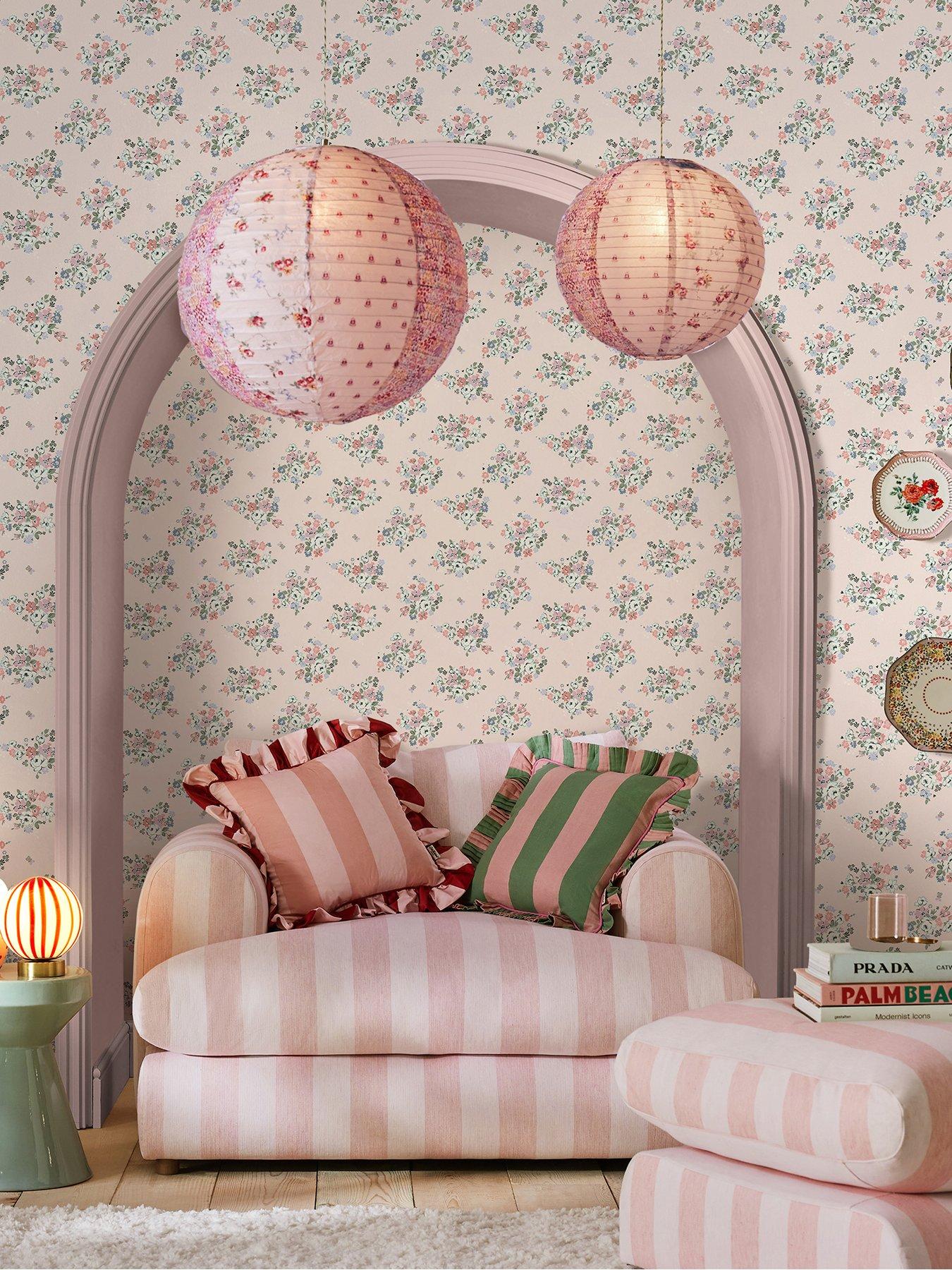 Product photograph of Cath Kidston Clifton Floral Pink Wallpaper from very.co.uk