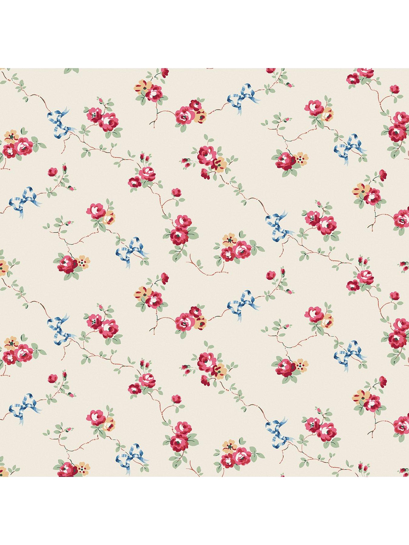 Image 2 of 4 of Cath Kidston Rose &amp; Bows Cream Wallpaper