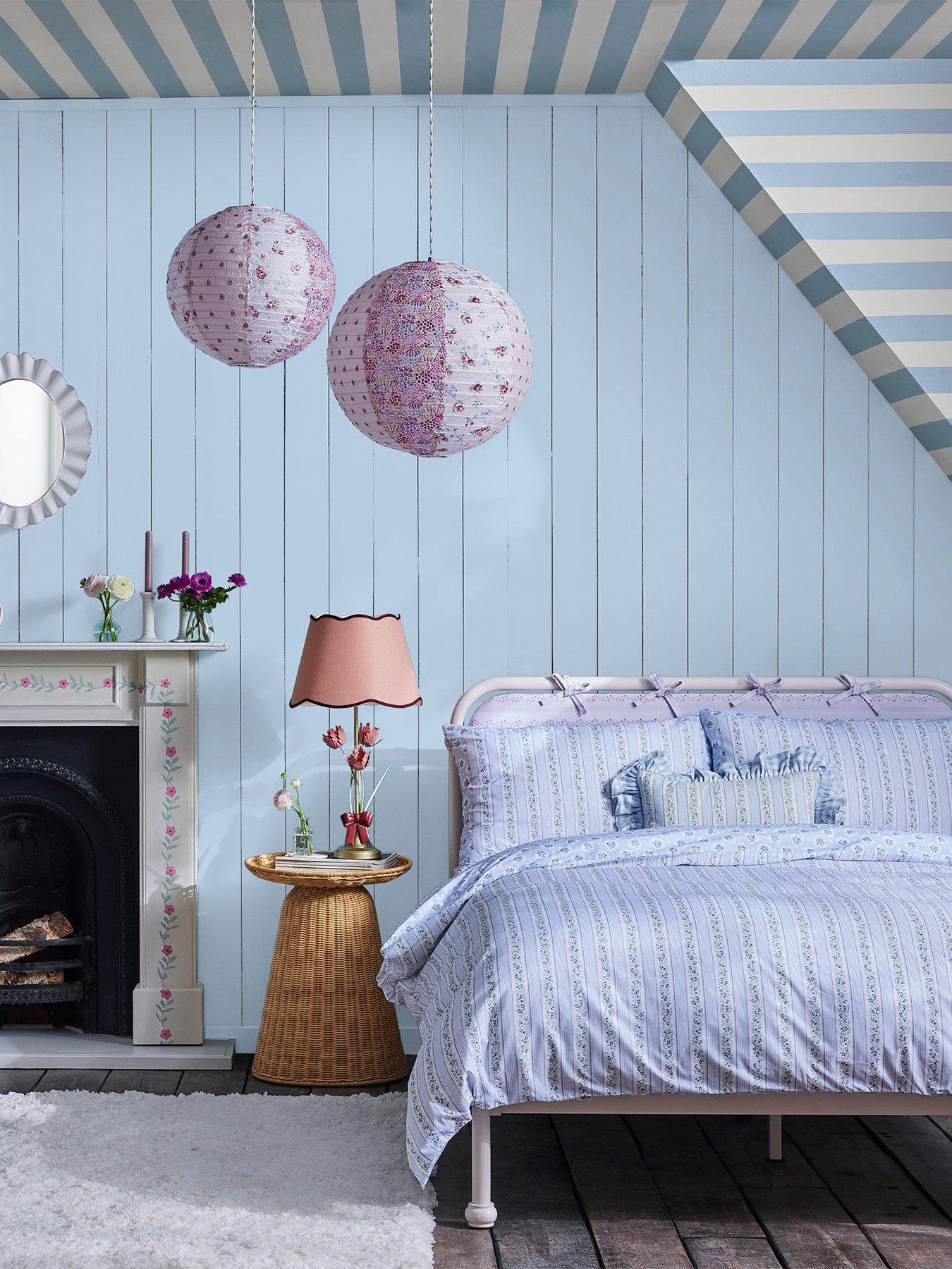 Product photograph of Cath Kidston Canopy Stripe Blue Wallpaper from very.co.uk