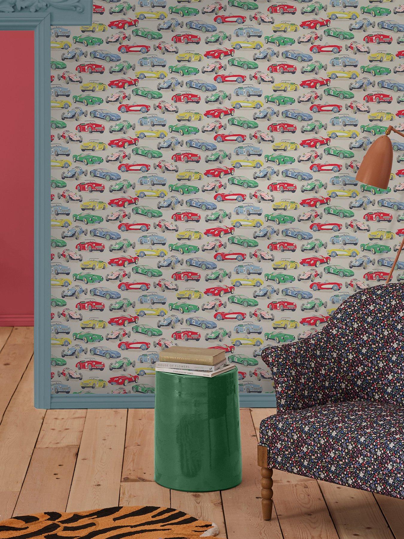 Product photograph of Cath Kidston Vintage Cars Multi Wallpaper from very.co.uk