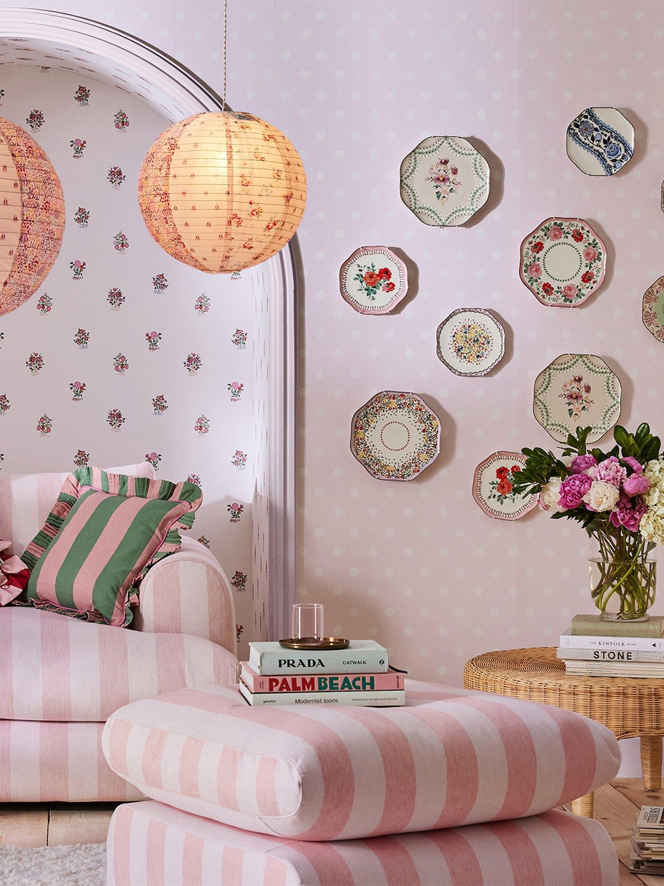 Image 1 of 4 of Cath Kidston Button Spot Pink Wallpaper