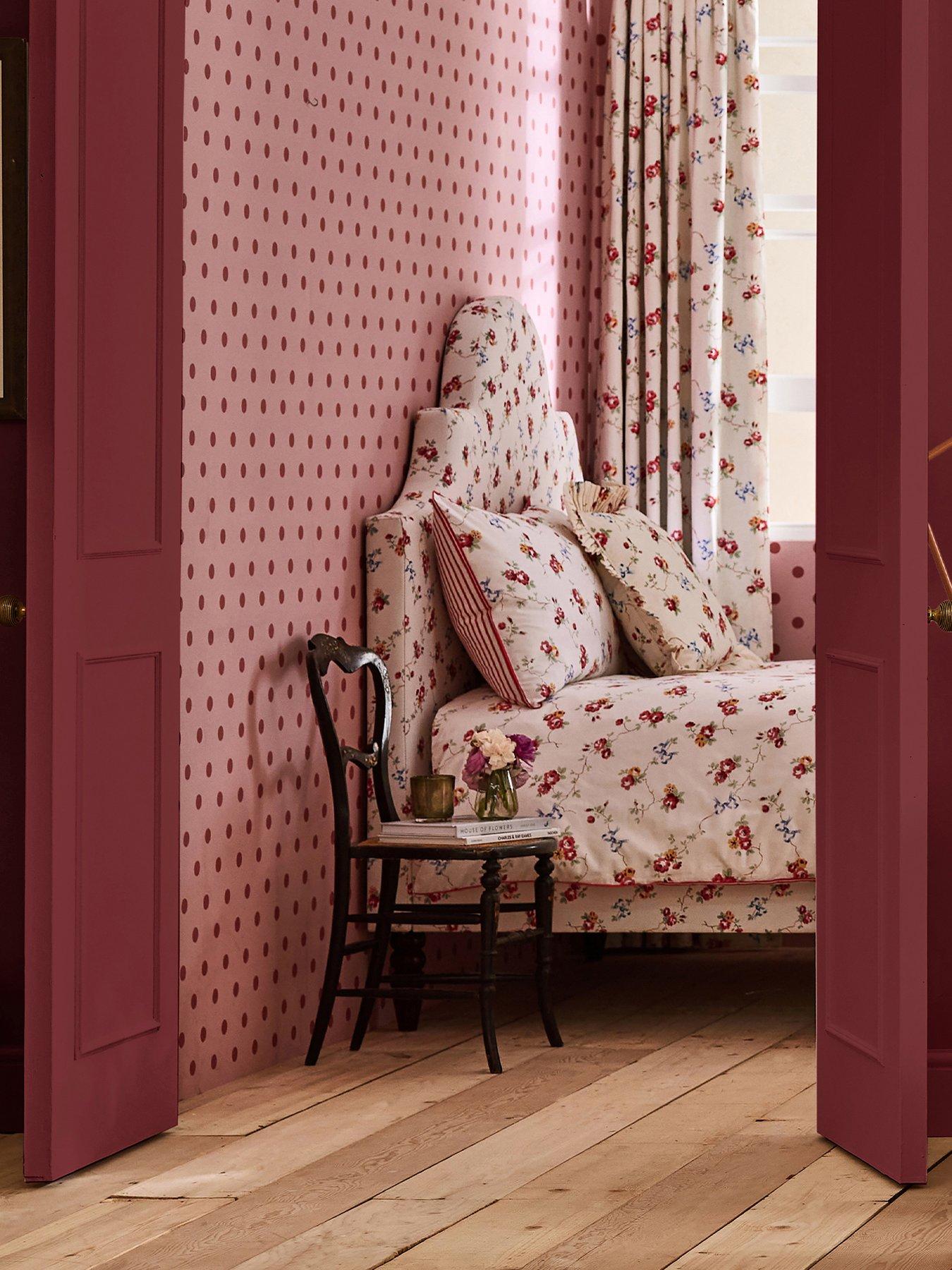 Product photograph of Cath Kidston Button Spot Pink Red Wallpaper from very.co.uk