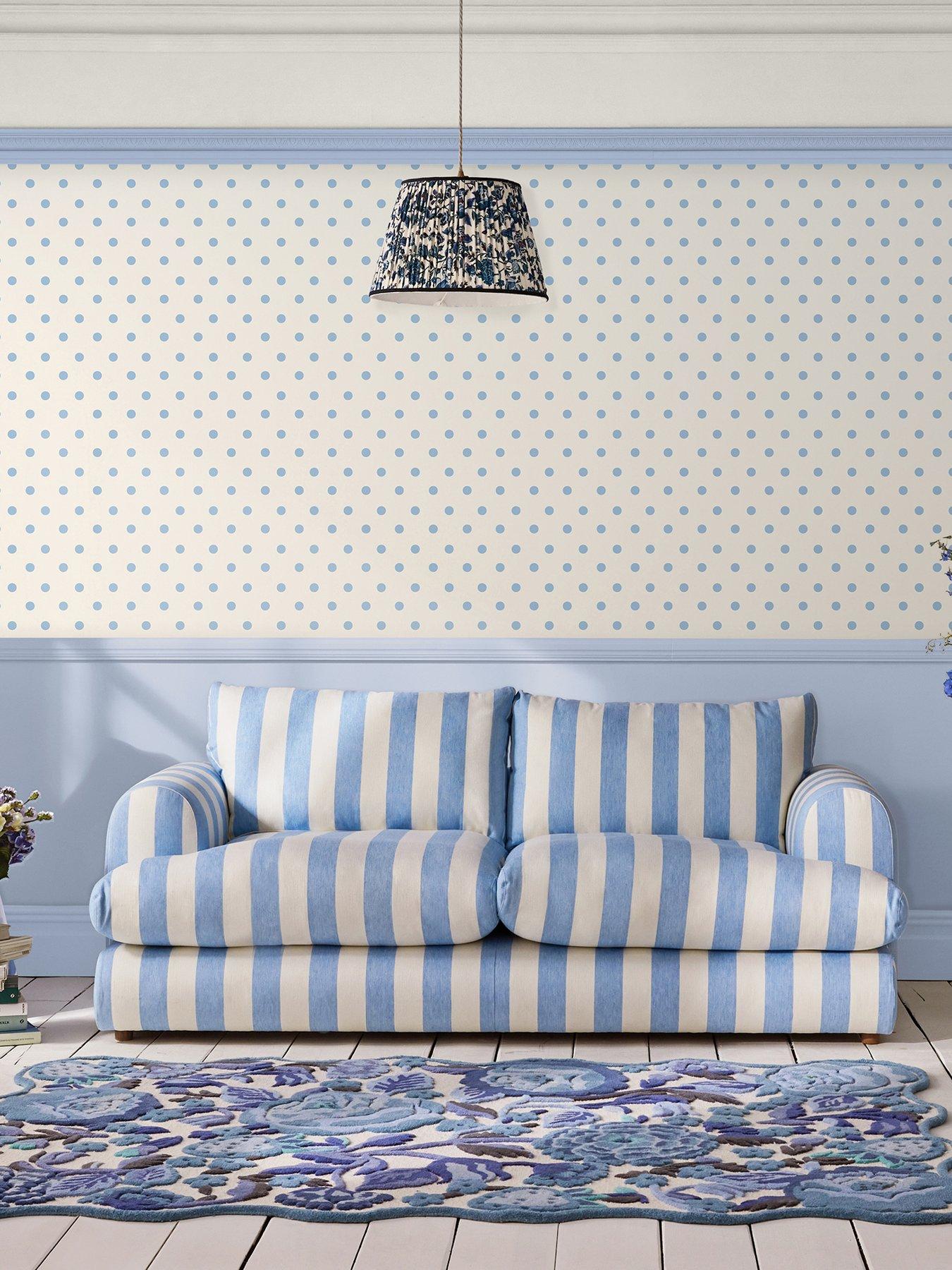 Product photograph of Cath Kidston Button Spot Blue Wallpaper from very.co.uk