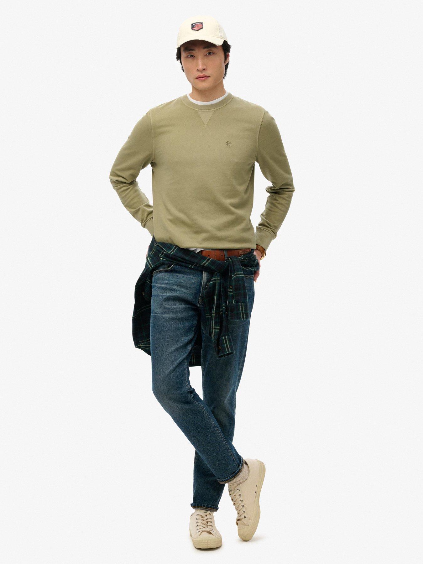 Image 3 of 6 of Superdry Classic Essential Crew Sweat Top- Light Khaki