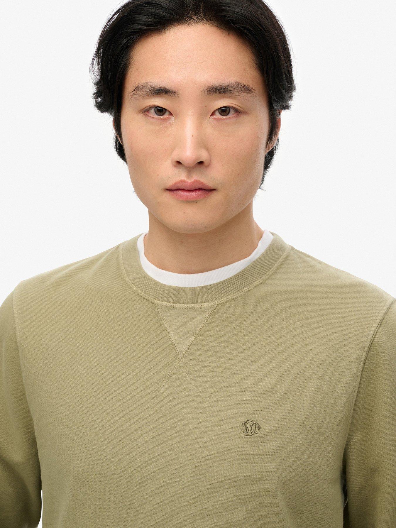 Image 4 of 6 of Superdry Classic Essential Crew Sweat Top- Light Khaki