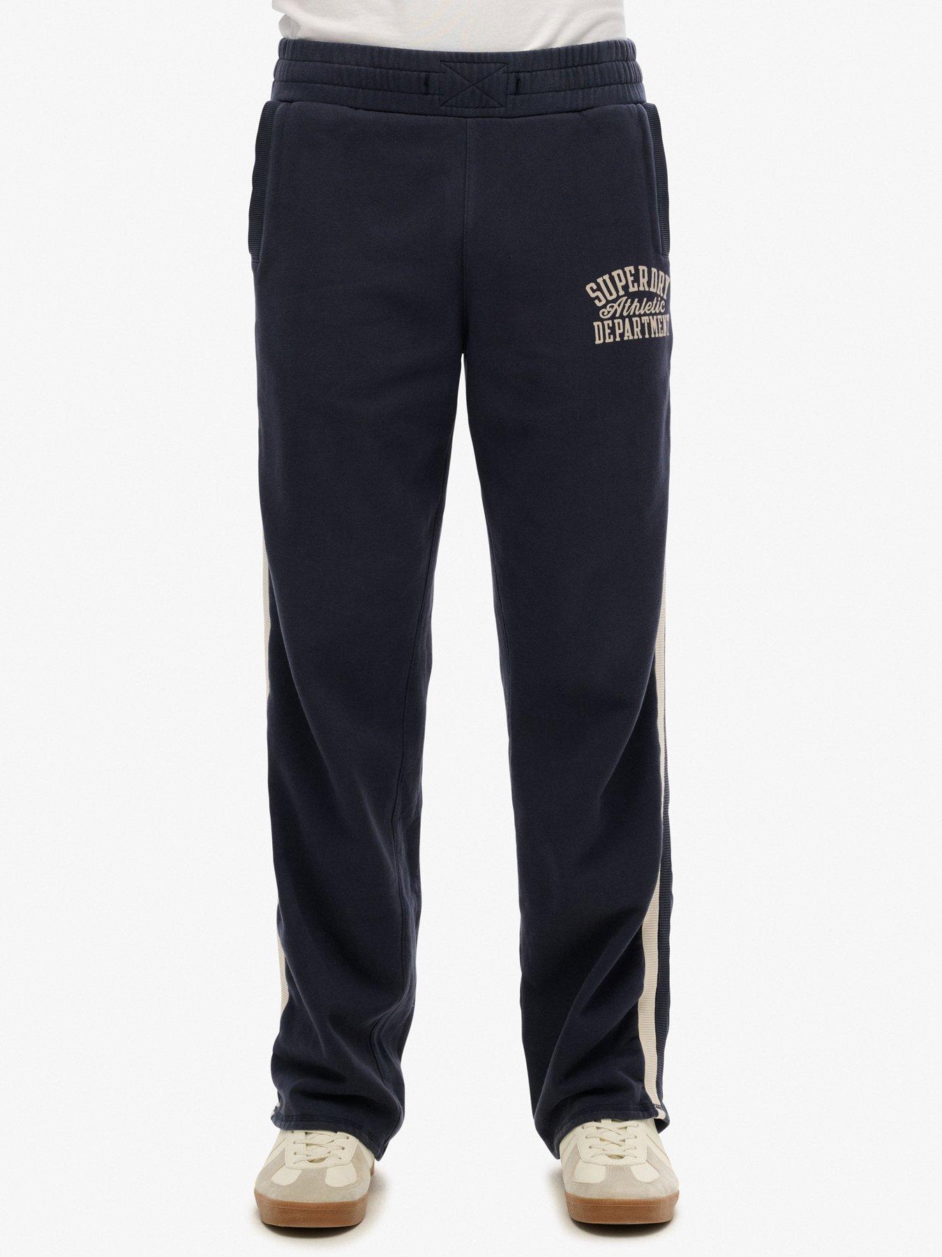 undefined Athletic Logo Straight Leg Joggers- Navy