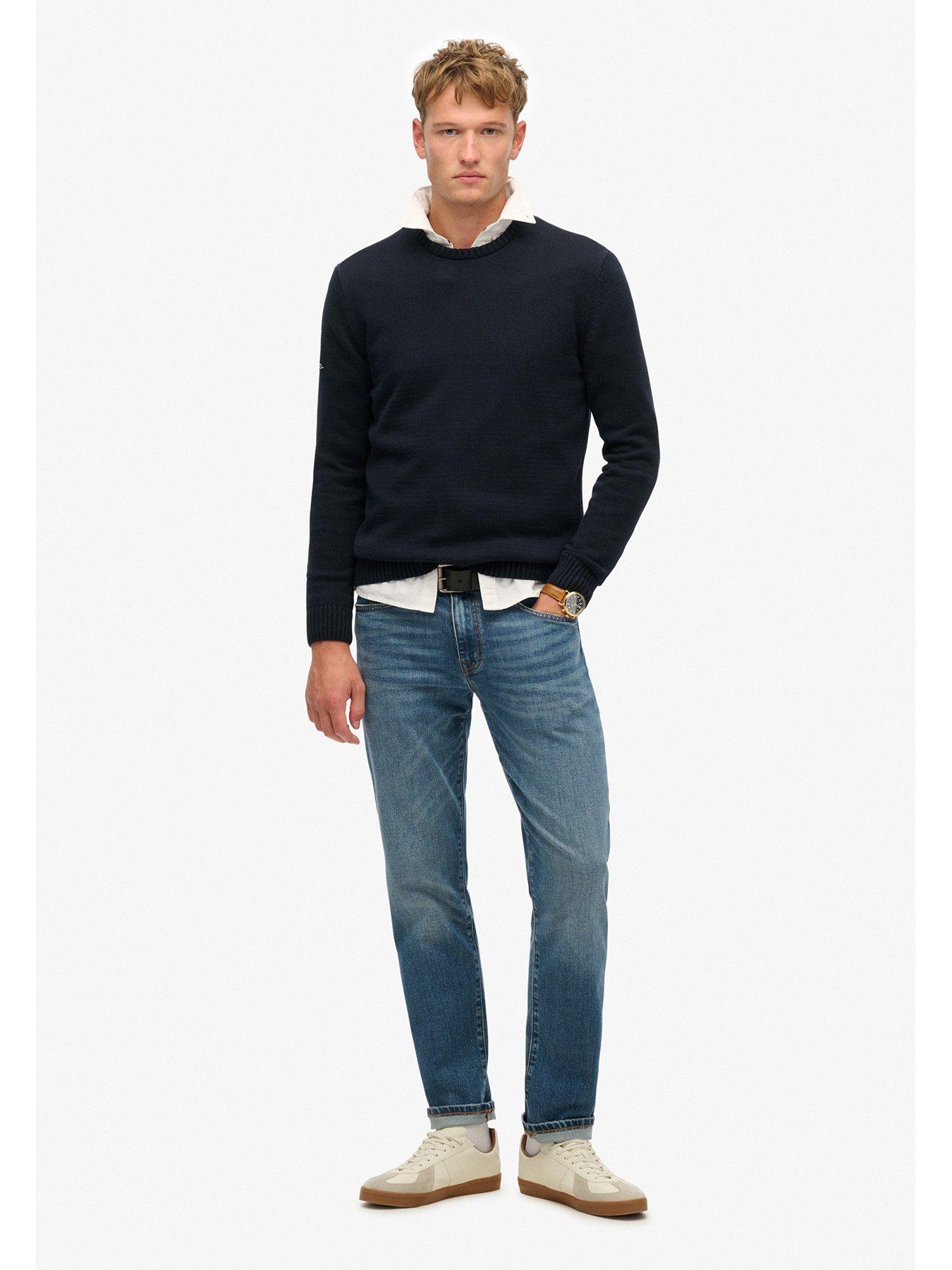 Image 3 of 4 of Superdry Classic Crew Knitted Jumper-Navy