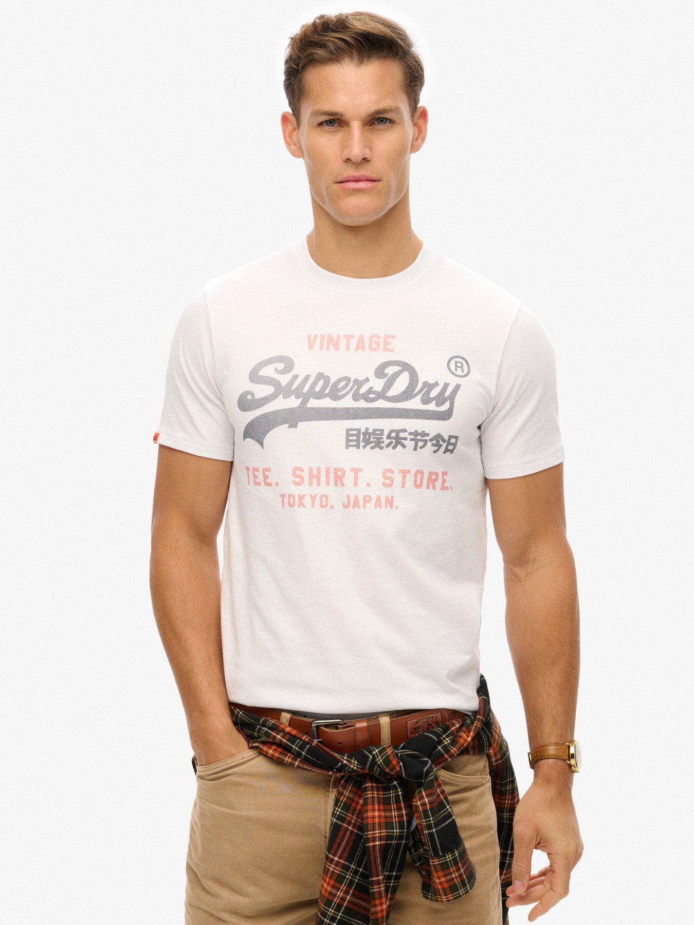 Superdry Vintage Logo Heritage Relaxed T-Shirt- White, White, Size S, Men
